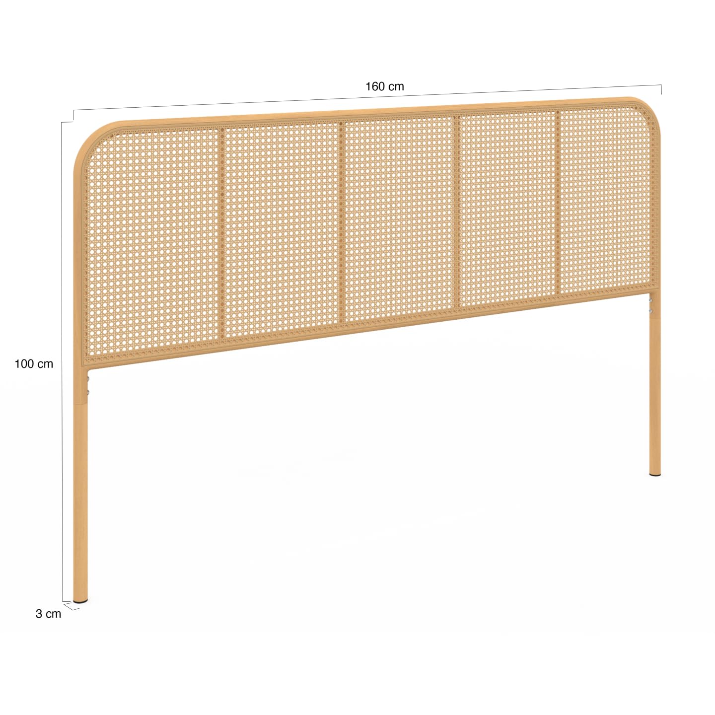 IDMarket - Tête de lit sur Pied Flora 160 cm façon cannage