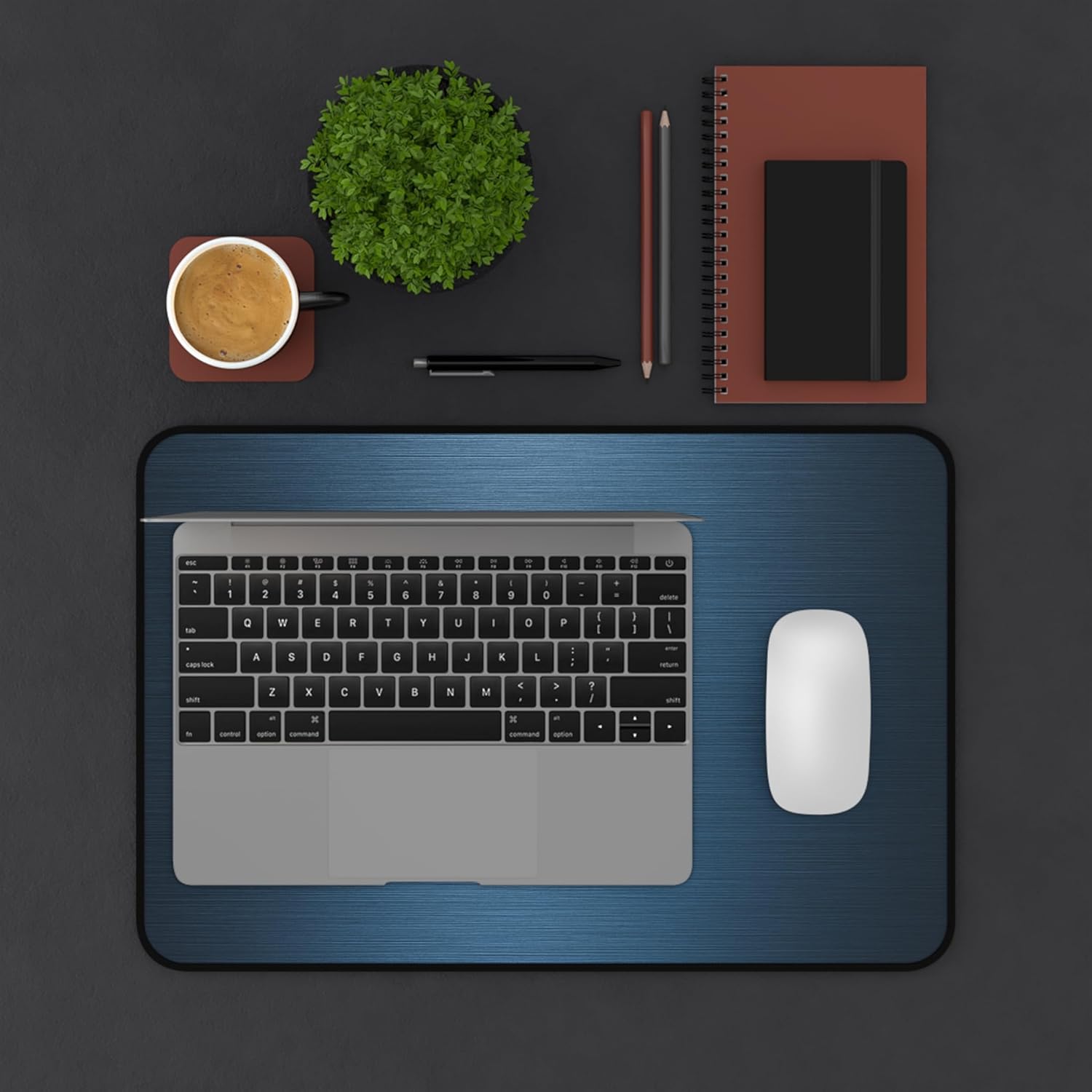 Neoprene Mouse Pad for Gaming, Anti-Fray Stitched Edges, Super Thick with Special-Textured Surface, Compact Desk Pad for Office & Home, Premium Large Gaming Mouse Pad Deskmat (Blue, 12x18)