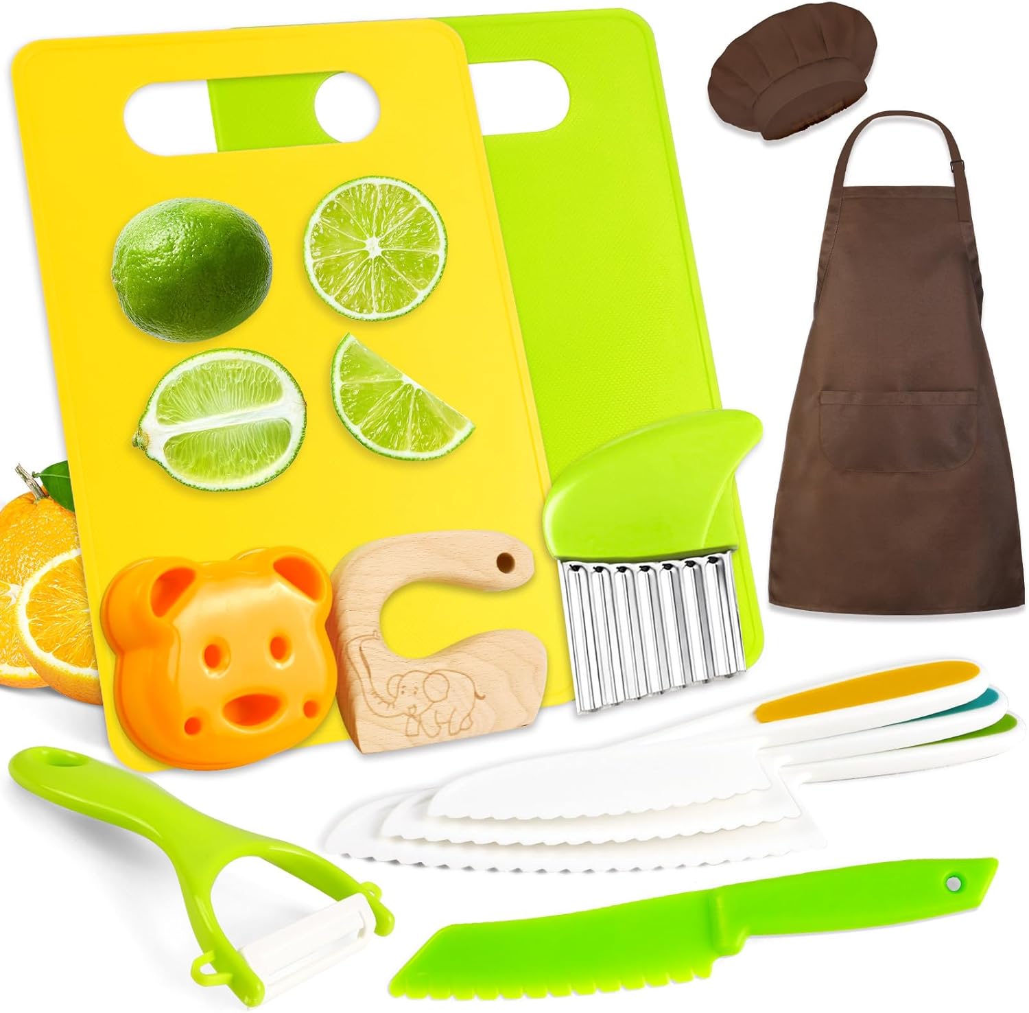 12-Piece Kids Cooking Set with Apron & Knife for Fun Culinary Play 12-Piece Kids Cooking Set with Apron & Knife for Fun Culinary Play