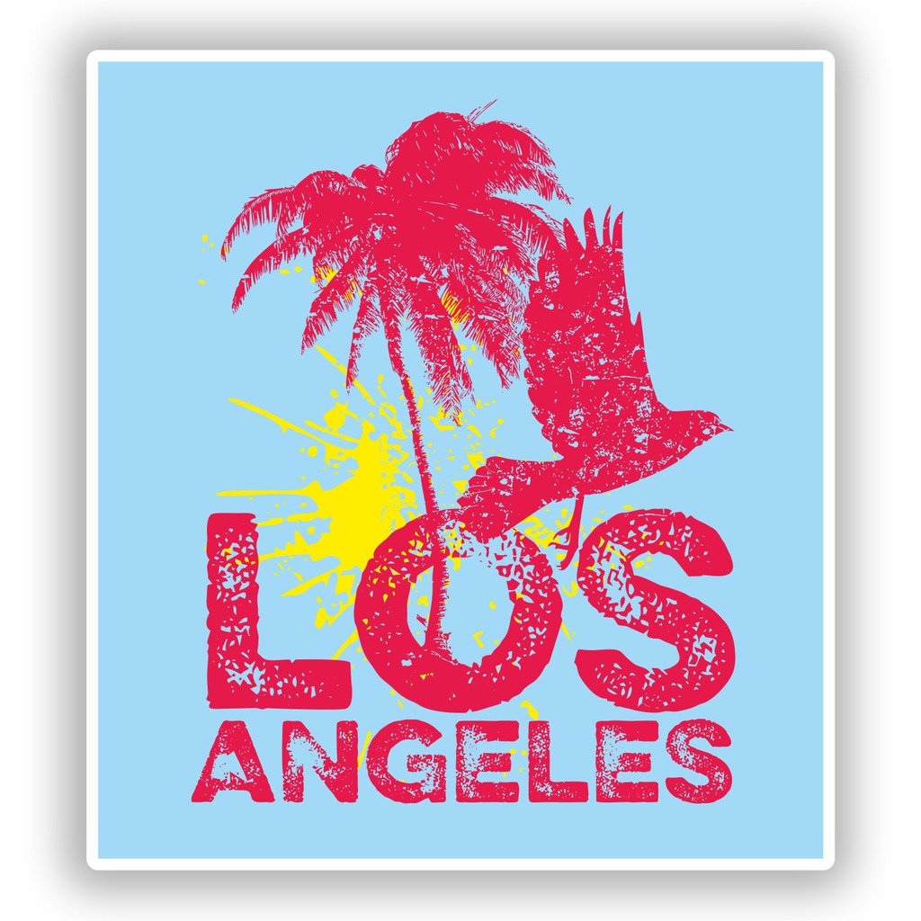 2 x 30cm/300mm Los Angeles LA Adesivi vinilici bagagli di viaggio #7756