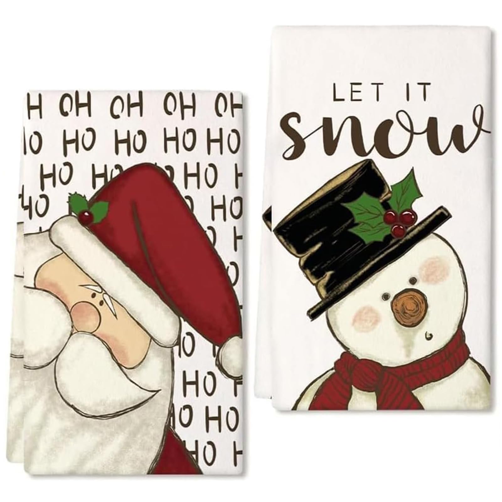 RYMAUP Juego de 2 paños de cocina para decoración navideña, decoración de Navidad, 40 x 60 cm, decoración de mesa