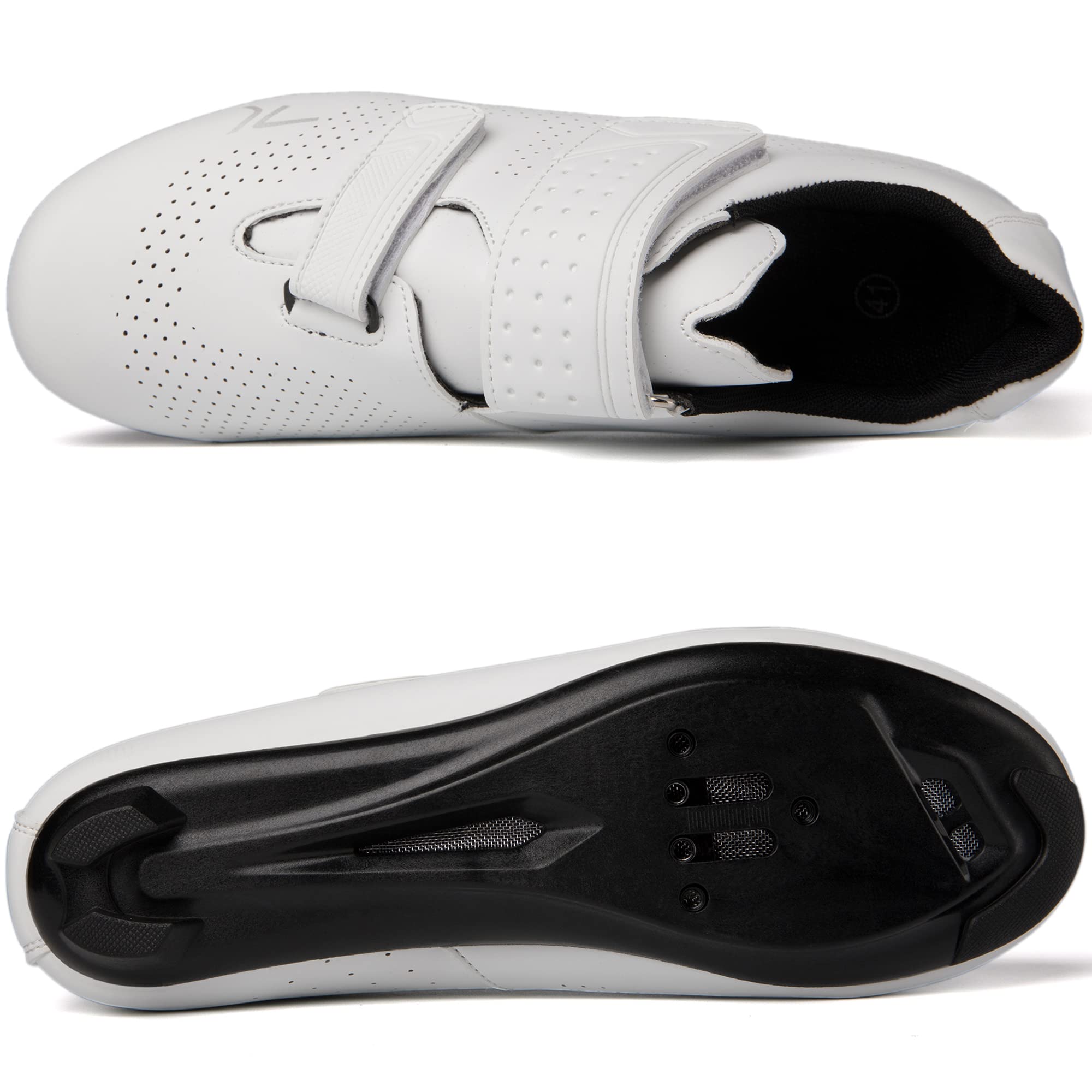 Mens Womens Cycling Shoes Compatible with Peloton Road Bike Riding Bicycle Pre-Installed Delta Cleats(2_White,40)