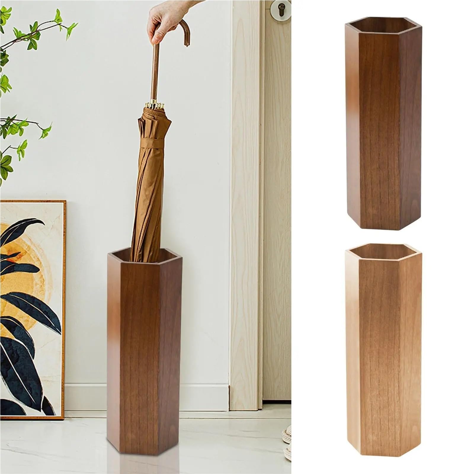 Soporte for paraguas for entrada, soporte de madera, cubo for sala estar, garaje, interior, Hotel, restaurante