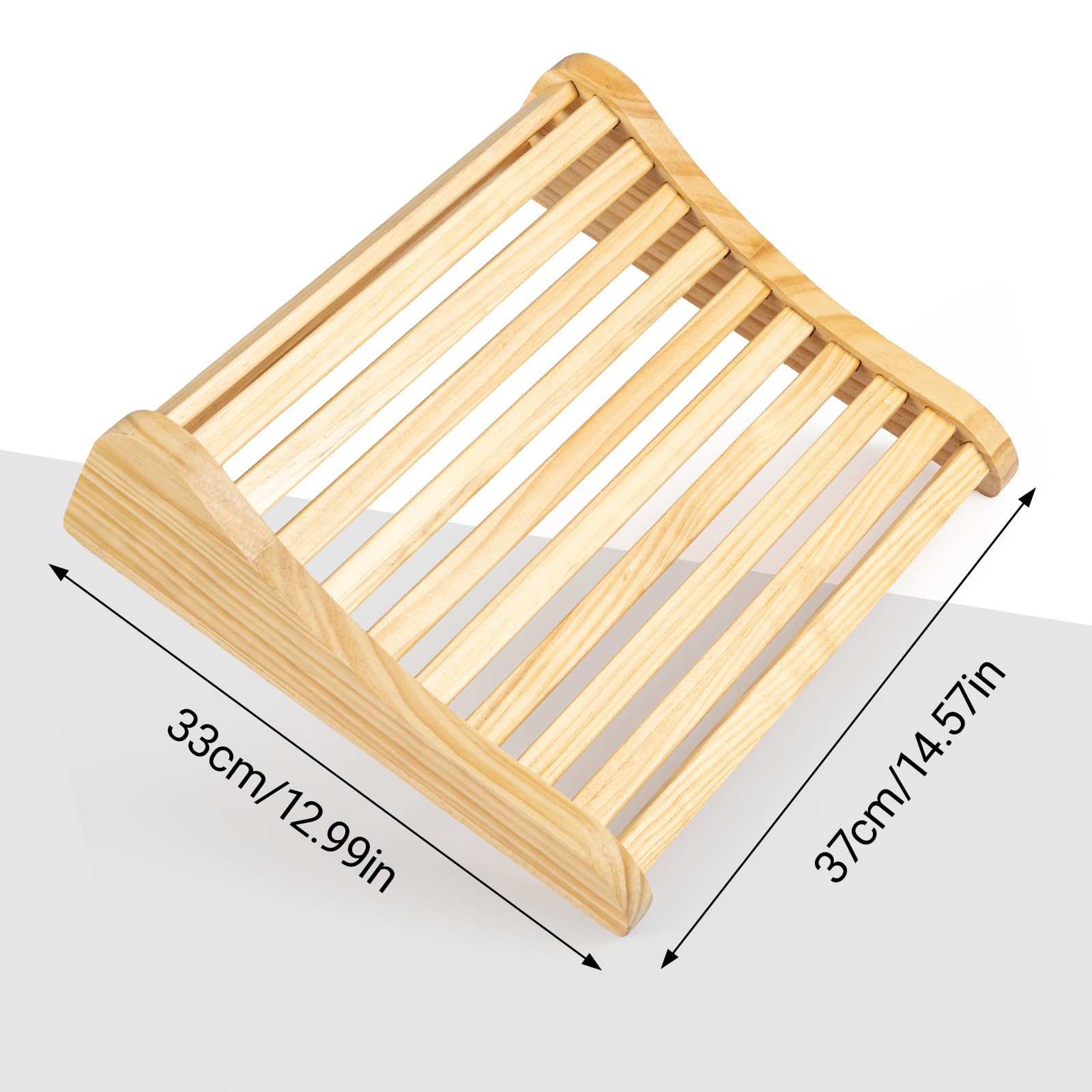 2er-Pack Sauna-Kopfstütze aus Holz, ergonomisch, mit gebogener Rückenlehne und Nackenstütze für Sauna und Infrarotkabine, aus Holz gefertigt, wellenförmiges Sauna-Zubehör, Sauna-Nackenkissen