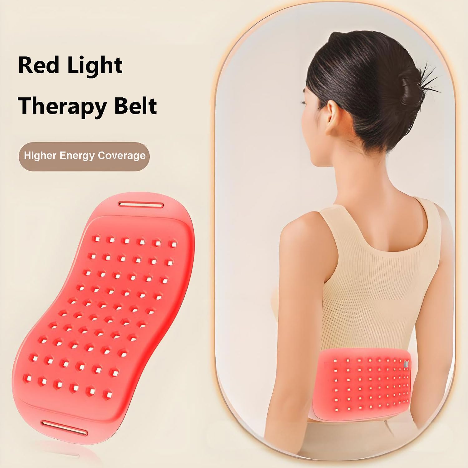 Thérapie par Lumière Rouge pour Corps, Ceinture de Thérapie par Lumière Rouge, Luminothérapie Led Rouge pour Soulager Les Douleurs Musculaires de Taille Envelopper Taille Dos Ventre