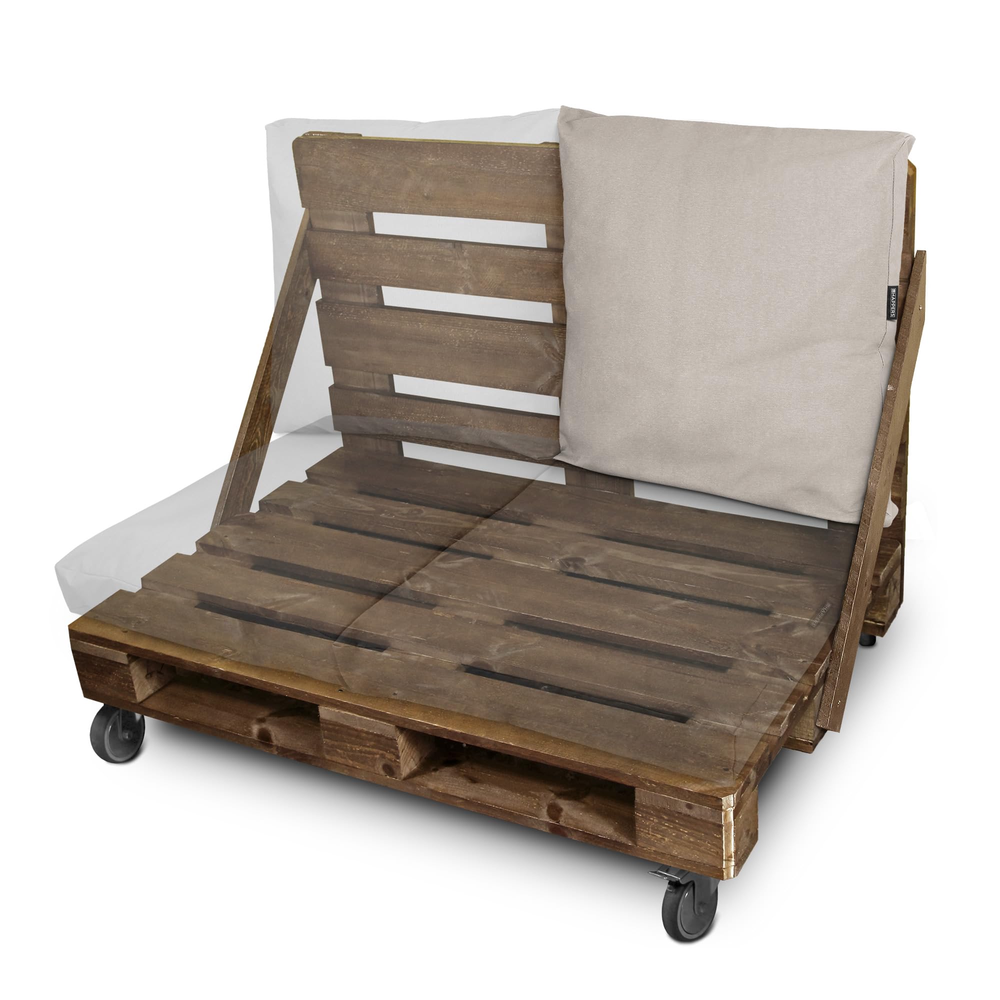 HAPPERS Cojín de Suelo Naylim Mate Impermeable Multiusos para Exterior, Banco y Palets - Comodidad y Versatilidad en un sólo Cojín Piedra 60x60