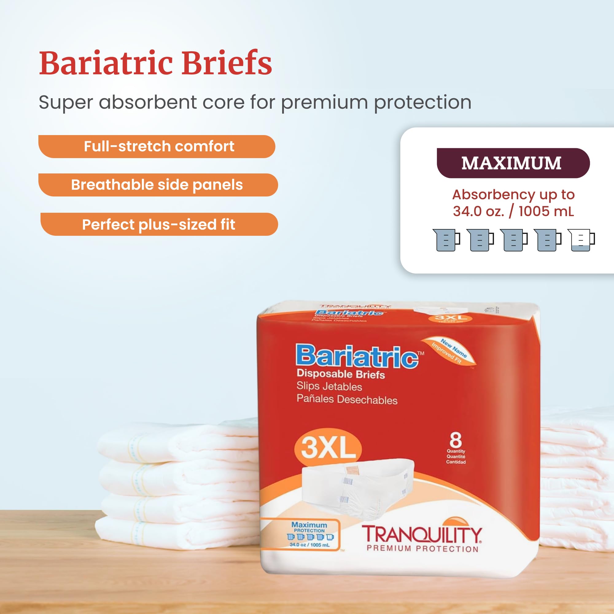 Amazon.com: Tranquility Bariatric Disposable Briefs XXX-Large with