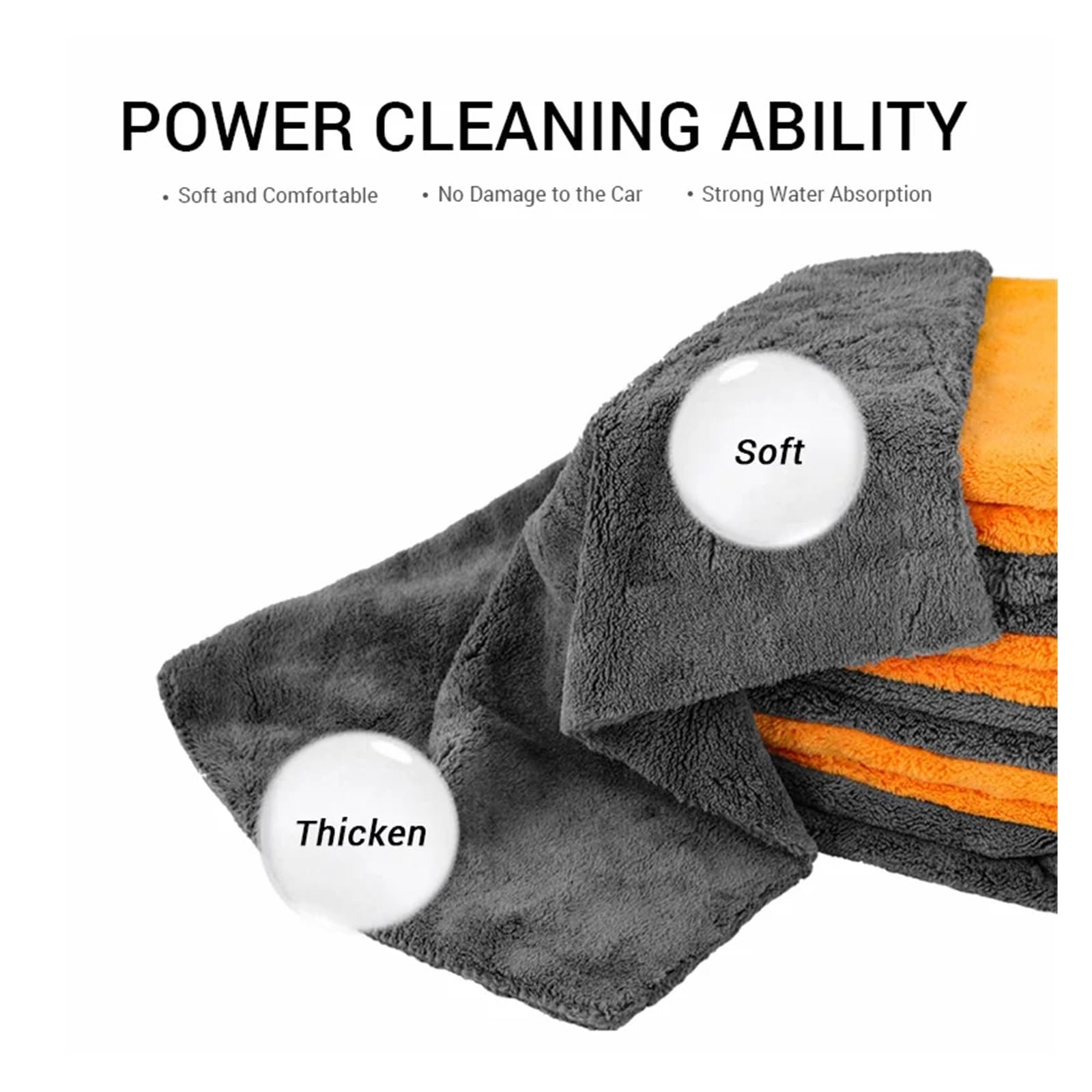 40 stücke 40X40cm Mikrofaser Handtücher Auto Pflege Waschen Verdicken Handtuch Auto Detaillierung Trocknen Tuch Reinigung Werkzeug Auto Waschen Zubehör für Autopflege(Gray)