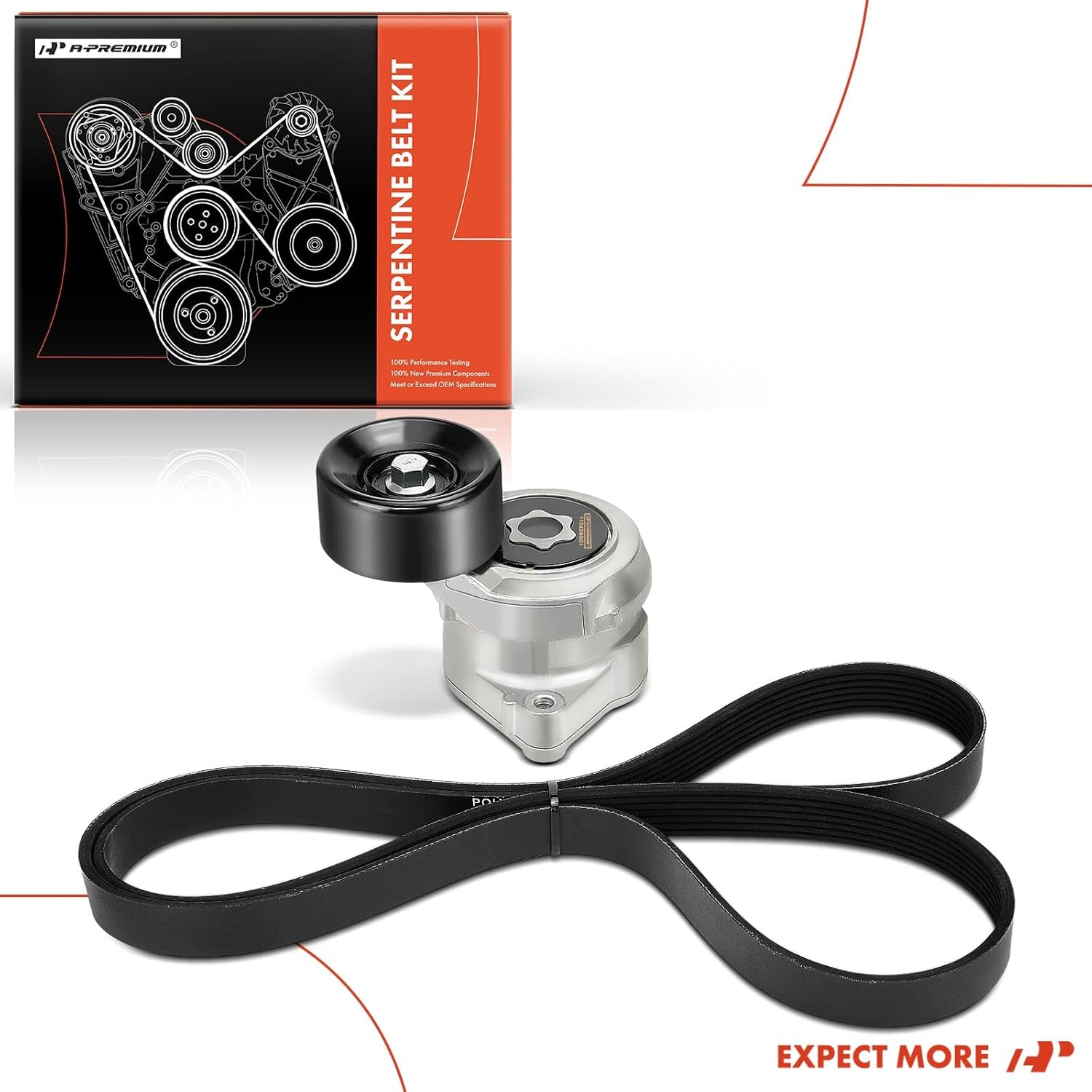 A-Premium Engine Serpentine Drive Belt Kit Compatible with Honda Accord 2008 2009 2010 2011 2012-2.4L