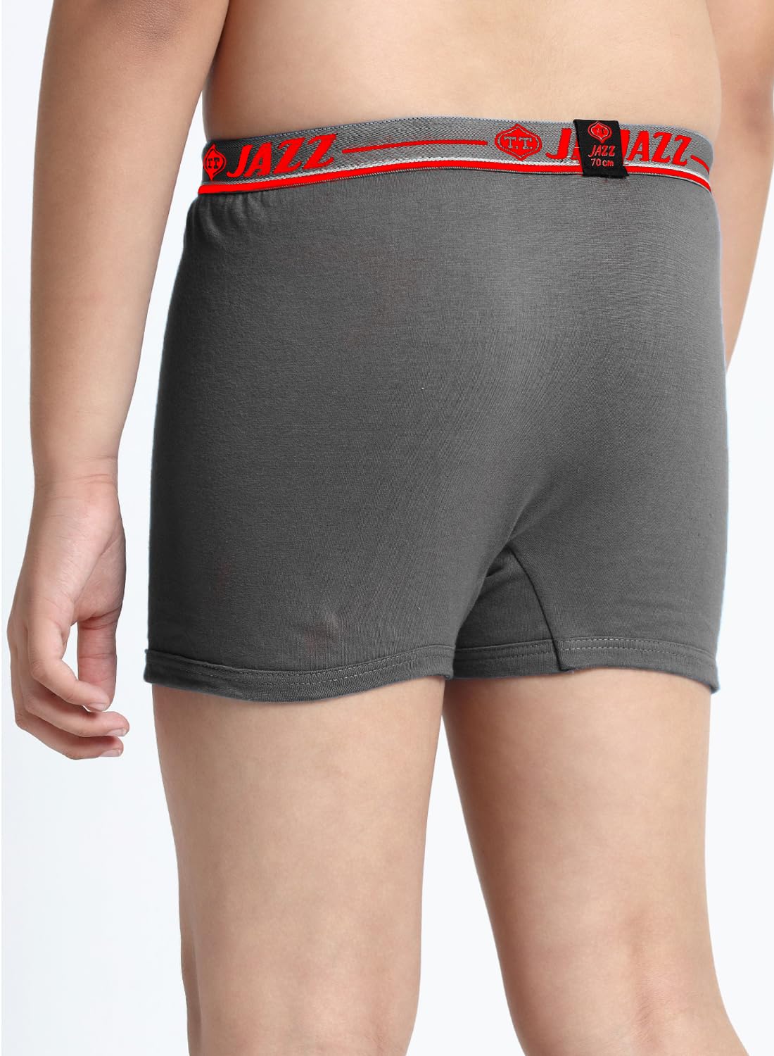 FUNKOOL Boys |Regular Fit|Breathable & Soft Innerwear|Front Open|100% Cotton Long Trunk |Kids Innerwear|Jazz Fine Long Top Elastic|Boys Trunk 9-10 Years Pack of 3-Anthra-Skin-Grey 1