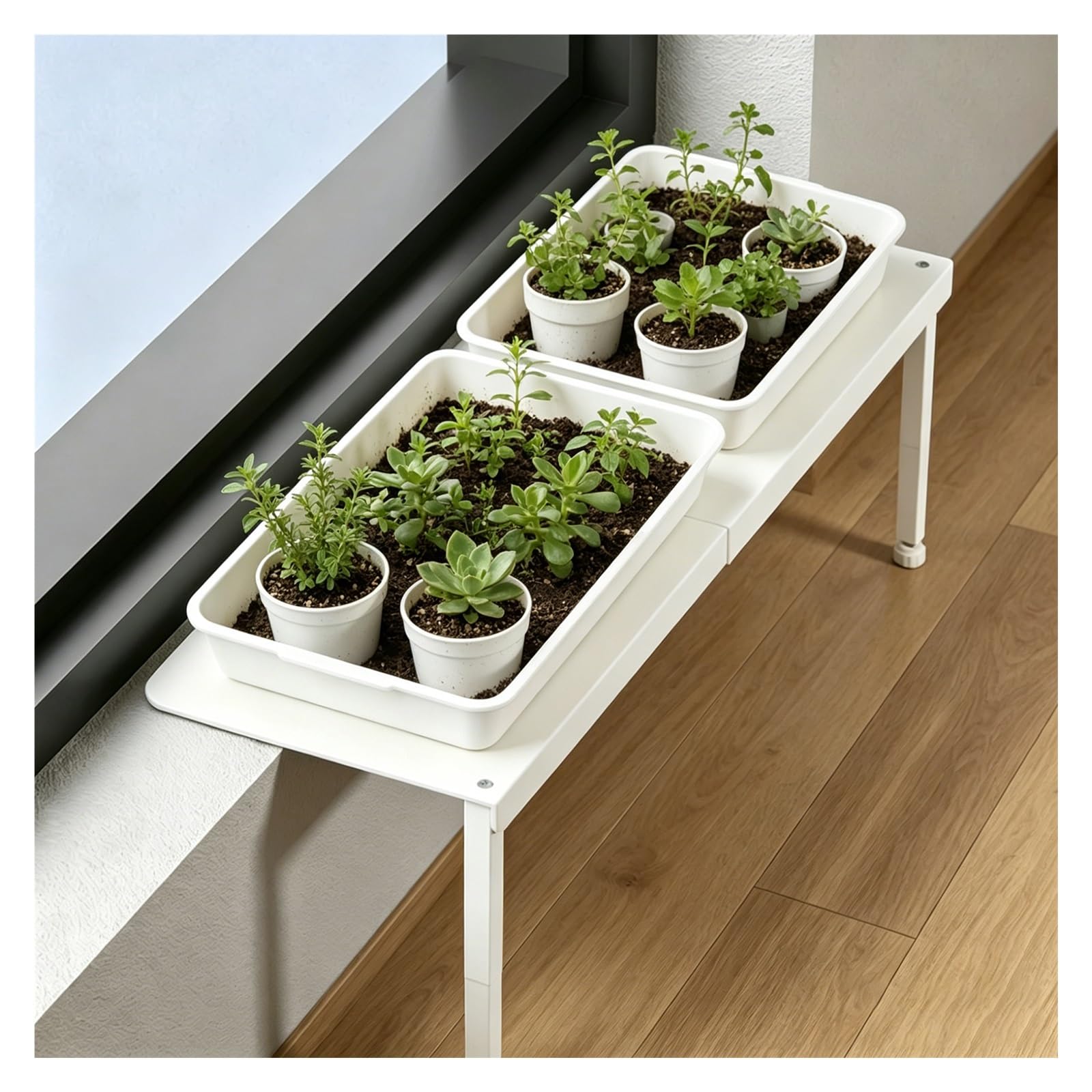 fensterbrett verlängerung Höhenverstellbare Fensterbankverlängerung, Abnehmbar aus Kohlenstoffstahl für Pflanzen, Vielseitig mit Halterungen(M,Height:11.5–19cm/4.5–7.5in)