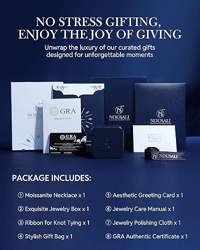 Miniatura 6 de InfinityLove - Collares con dije de corazón de moissanita para mujer, collar de moissanita de 3 a 5 quilates, aniversario, cumpleaños, Navidad, San