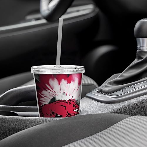 Miniatura 122 de Rico Industries NCAA Sports Team - Vaso transparente de 16 onzas con pajilla, vaso de viaje del color del equipo para fanáticos de los deportes