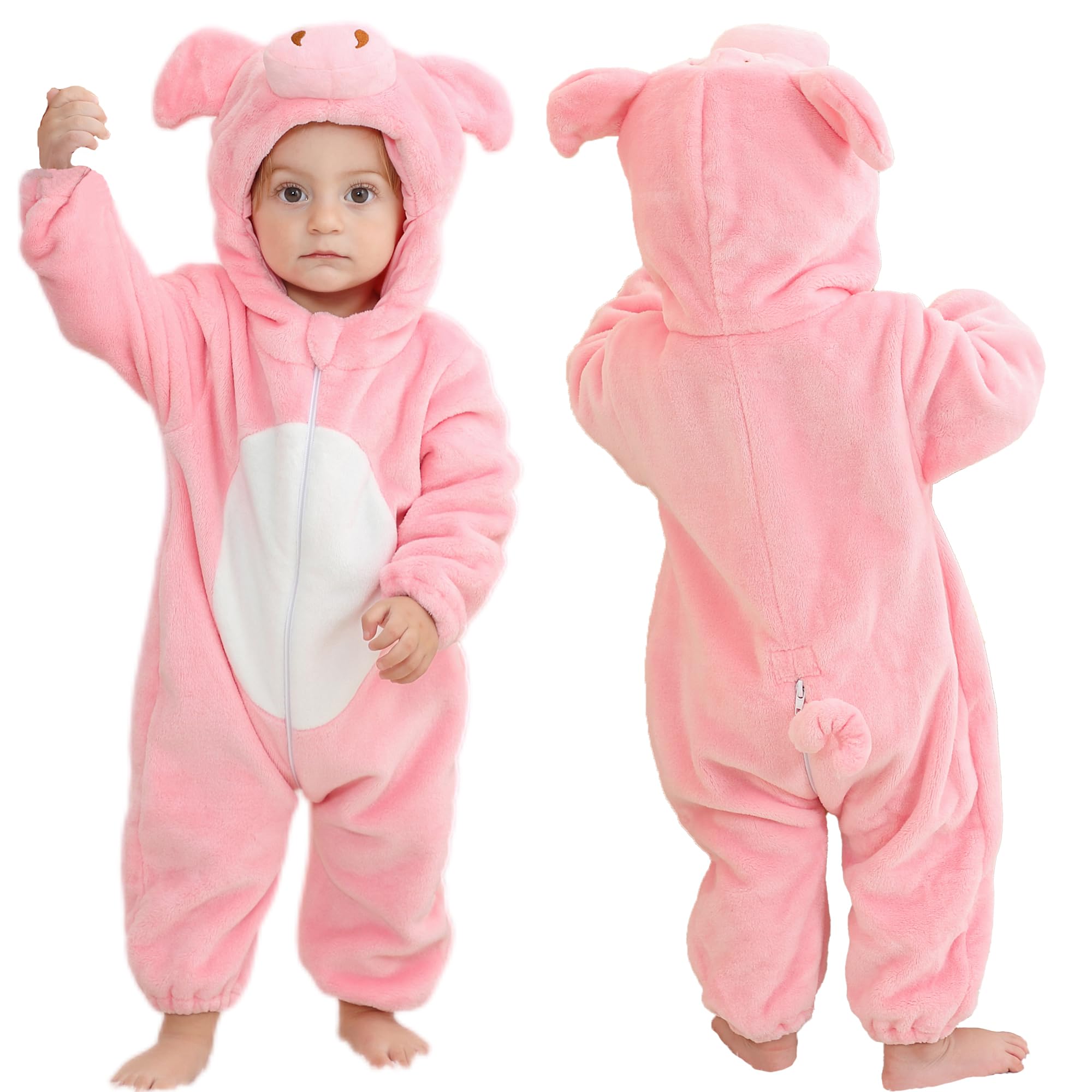 Traje de Cosplay de Halloween para Bebé Unisex con Capucha y Estampado de Animales 2-36 Meses