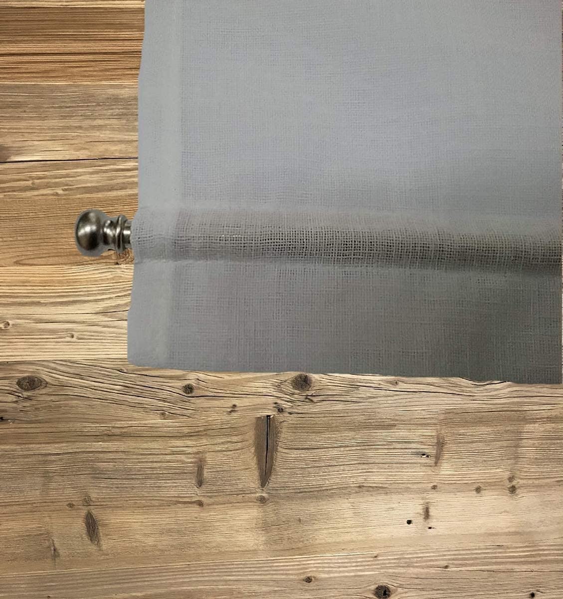 mauro Tende,Tendine corte mezza finestra a pannello -set.2 Tendine-altezza 60/90/120/160/180/200 - tessuto bianco effetto lino - lxh 45x180 cm