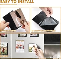 Vista 5 de Mingting Marco magnético para fotos, con capacidad para fotos de 5 x 7 pulgadas, fundas negras reutilizables para nevera, taquilla, gabinete