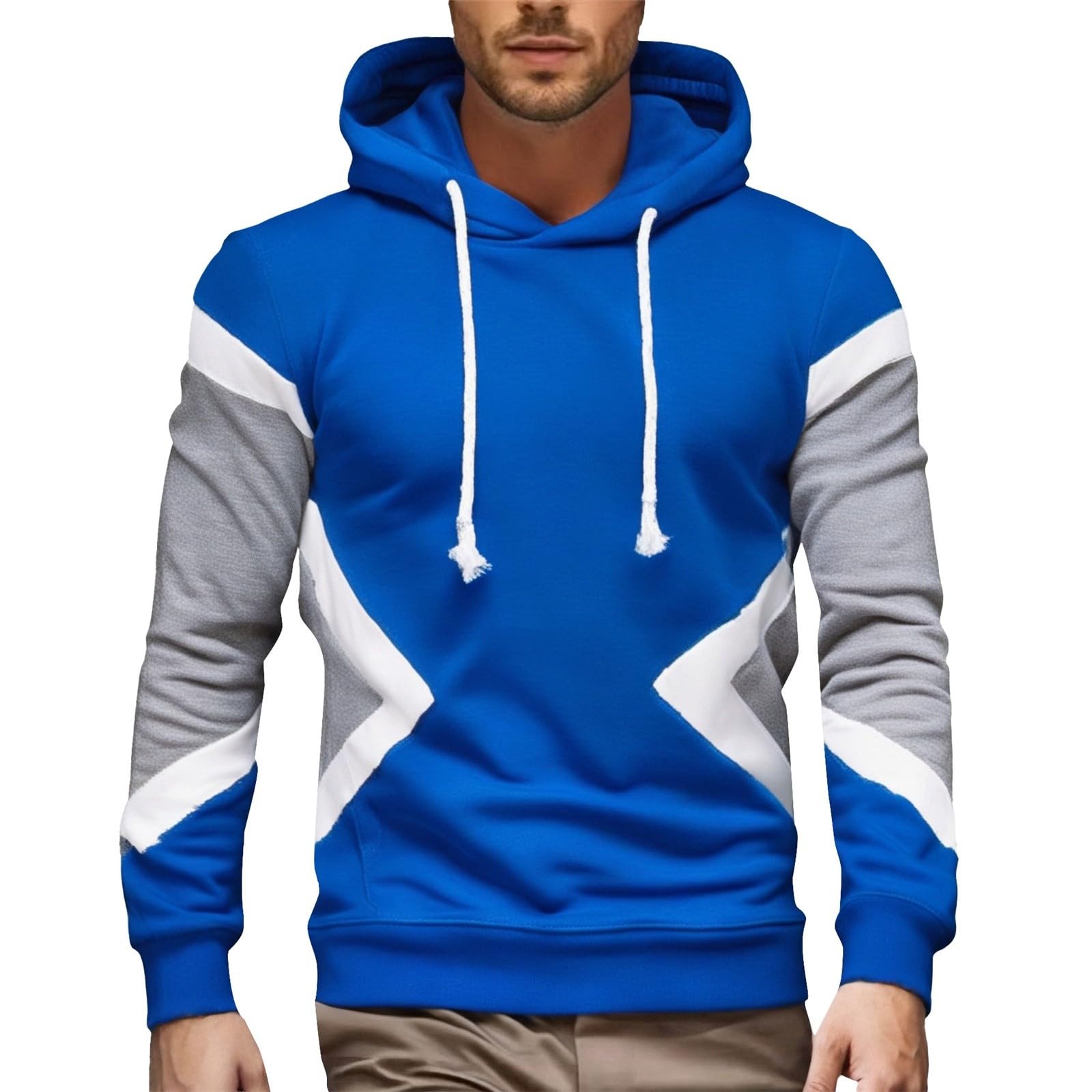 Hoodies For Men UK Premium Grade Original Plain Mens Hoodies Pullover Year-Round Cotton Fleece Hooded Sweatshirt Plain Hoodies Men No Strings