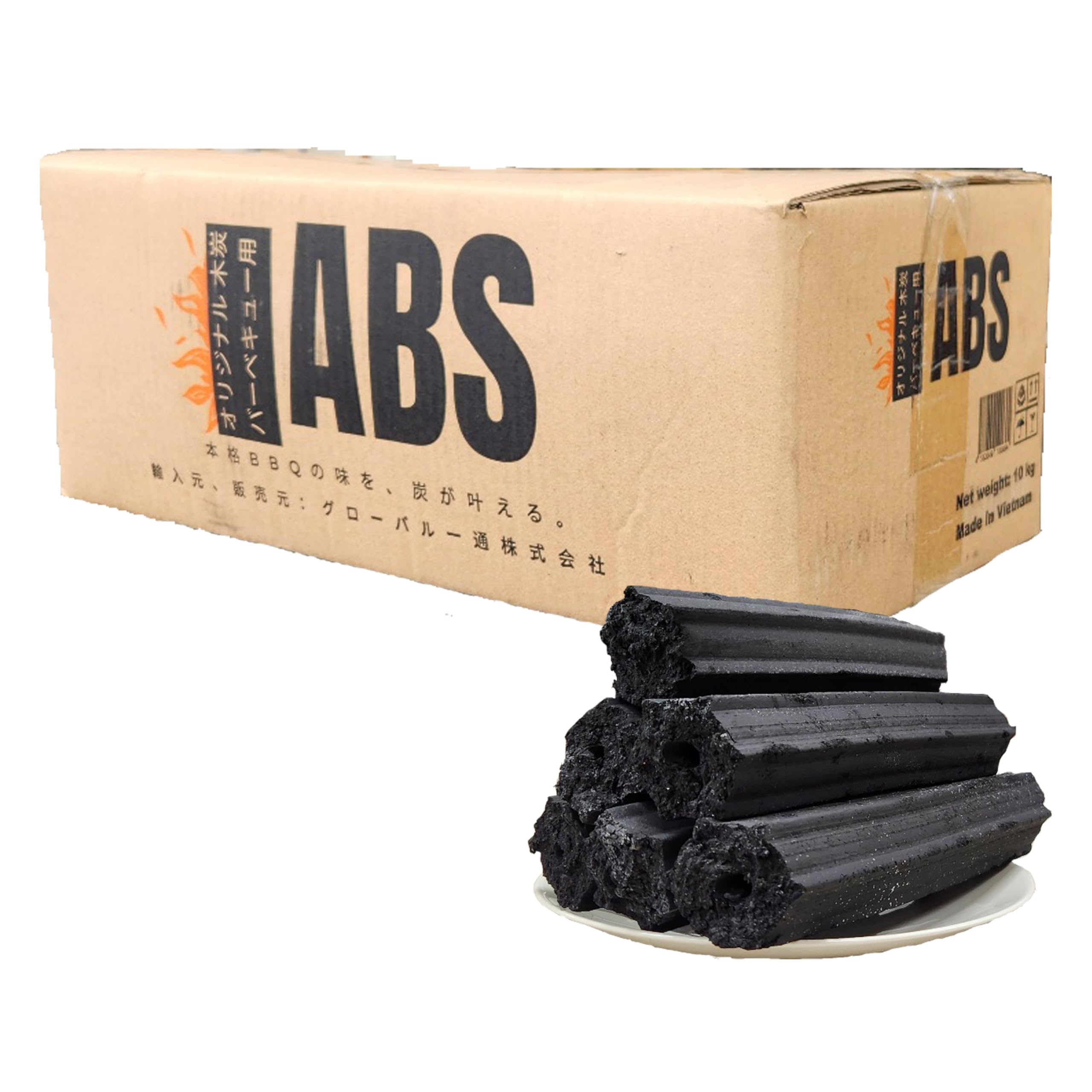 Amazon.co.jp: 【ABS】オリジナル木炭 バーベキュー用 10kg、1箱