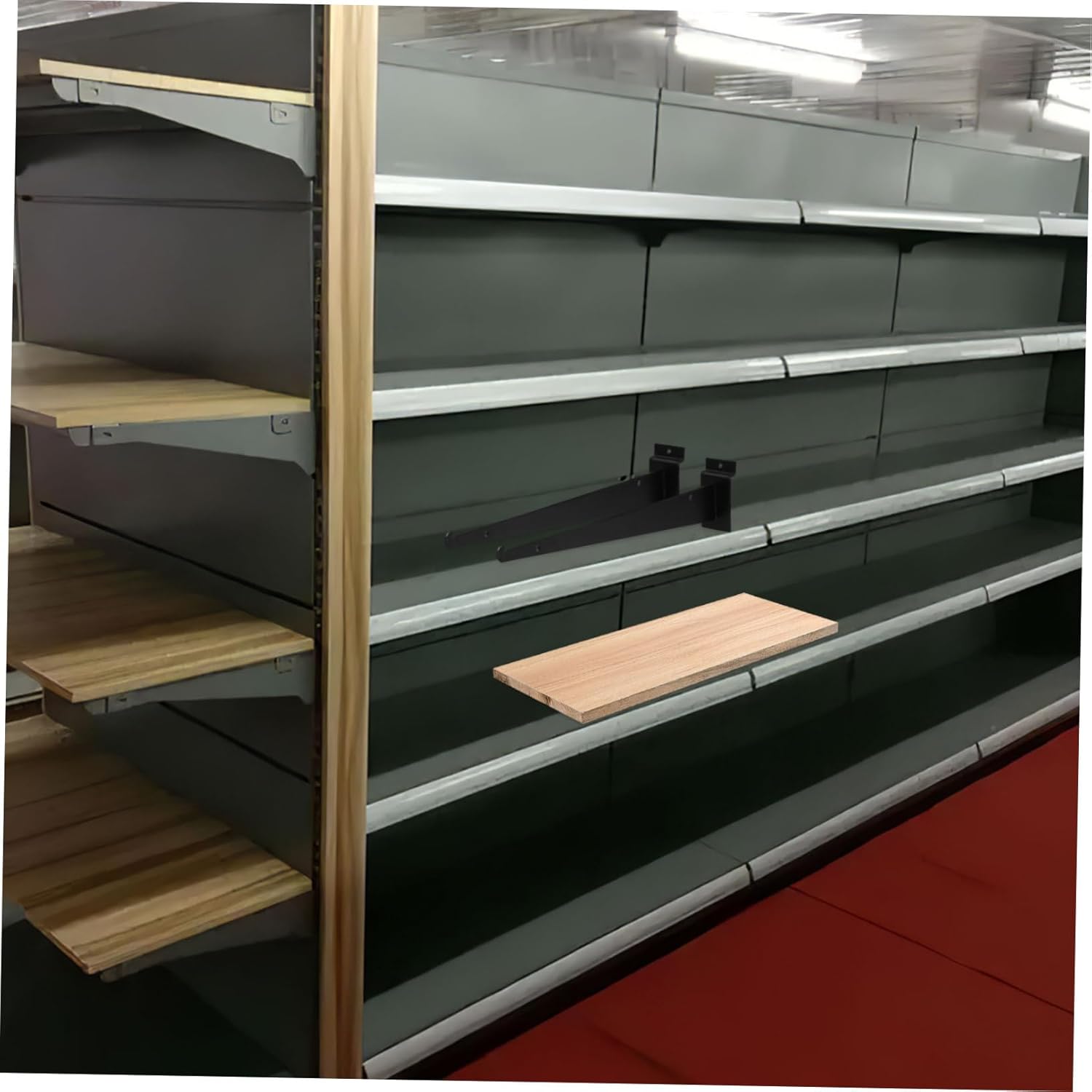 Angoily 6pcs Slatwall Shelf Brackets Metal Construction for Heavy Duty Support