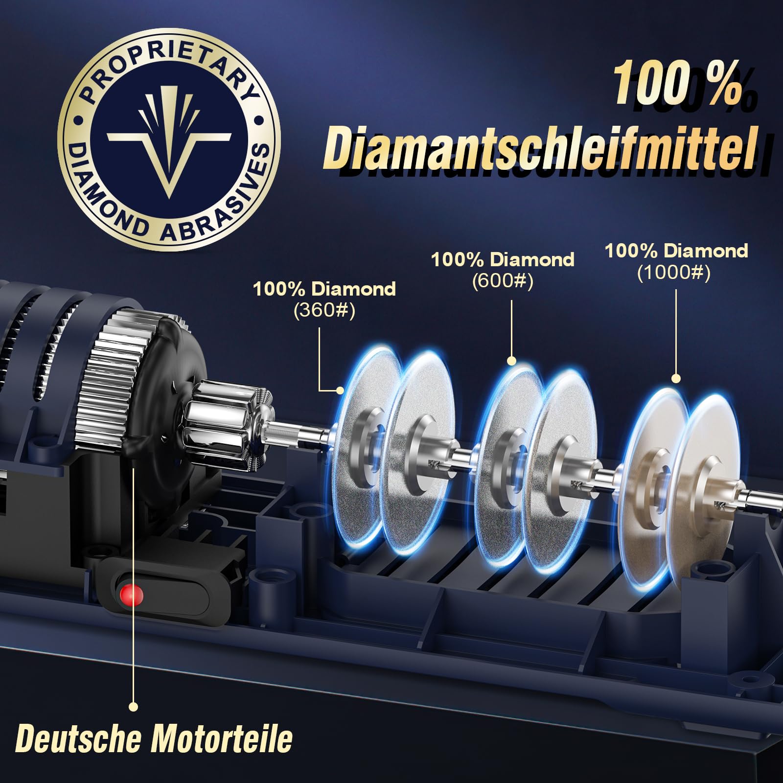 Professioneller elektrischer Messerschärfer mit Diamant-Schleifmitteln und Präzisions-Winkelführungen für Keramikmesser