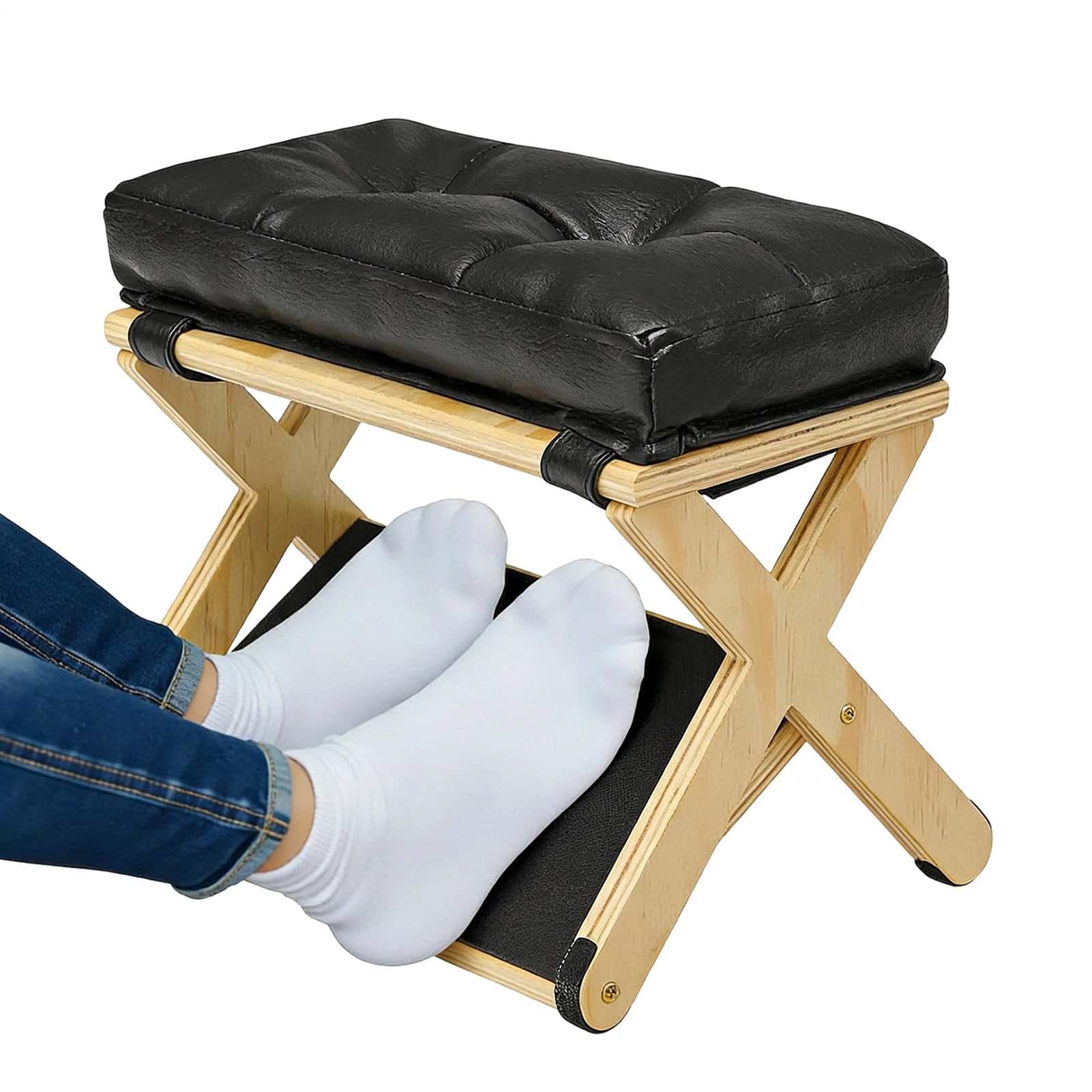Poggiapiedi da Sotto la Scrivania Doppio Strato Ergonomico Inclinato Legno | Supporto e Riduce La Fatica Degli per Ufficio in Casa Studio Soggiorno e Camera da