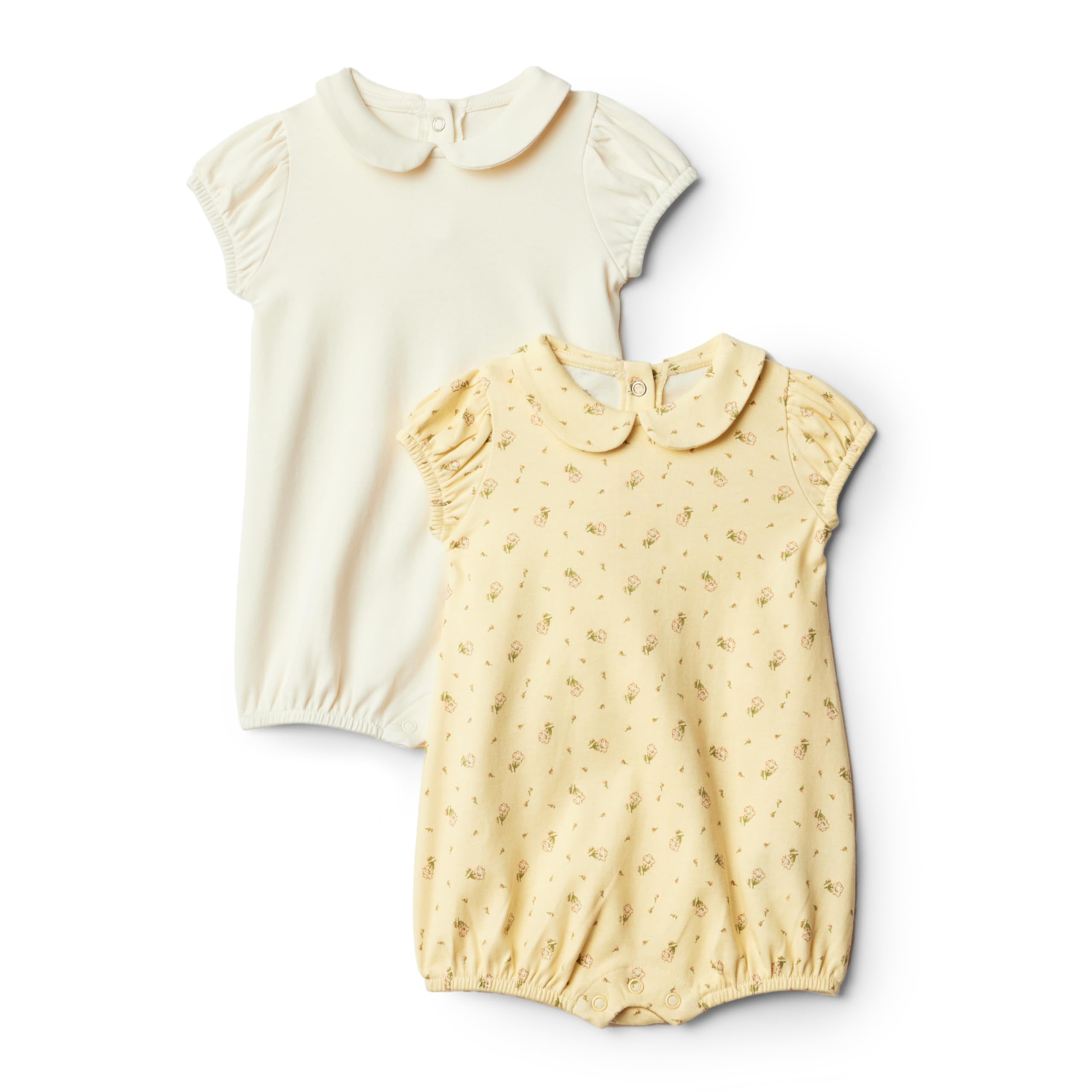 Amazon Essentials x Sofia Grainge Bébé fille Barboteuse à Manches Courtes et Col Claudine, en Coton, Lot de 2