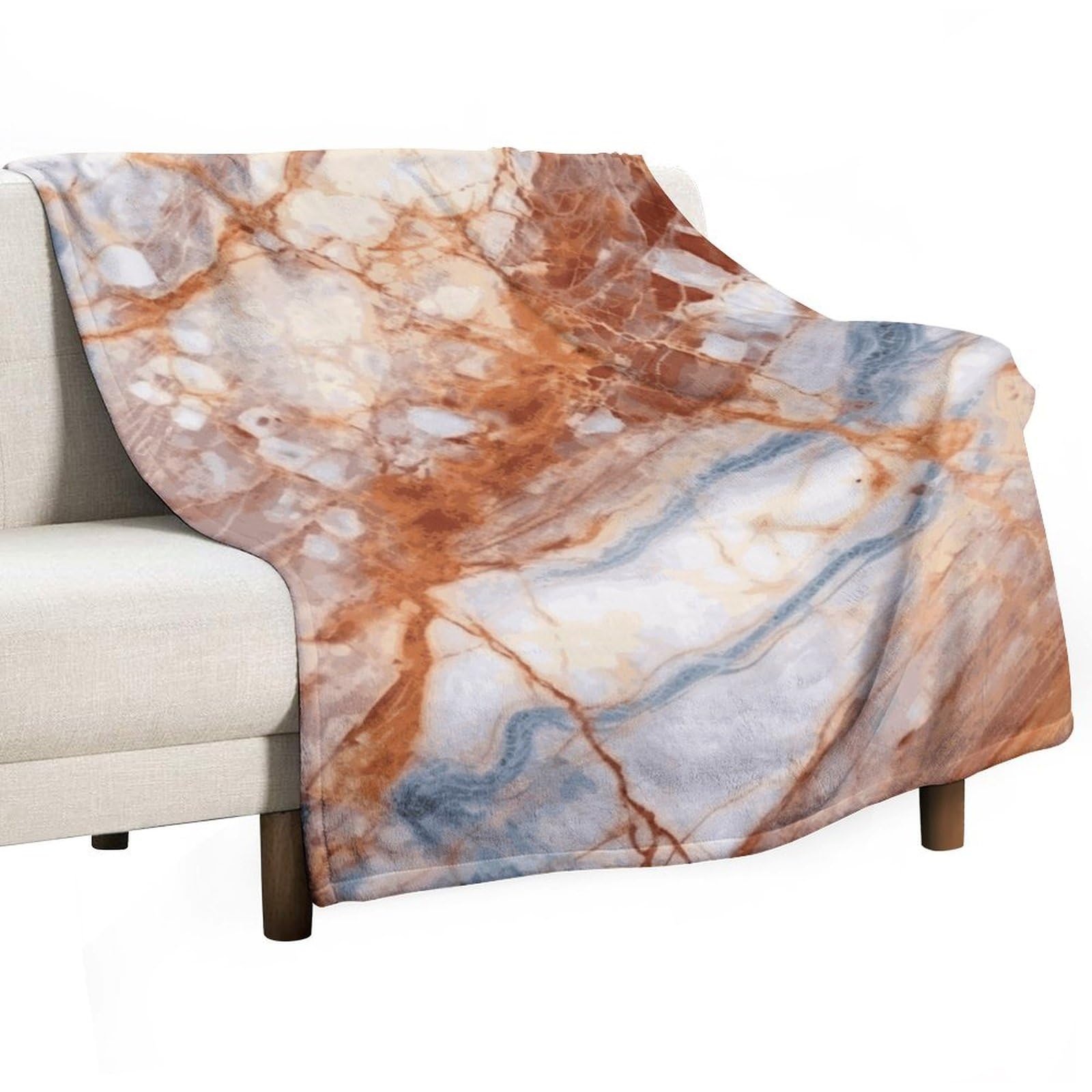 Couverture en flanelle légère et chaude, plaid marbré doux 140x178cm