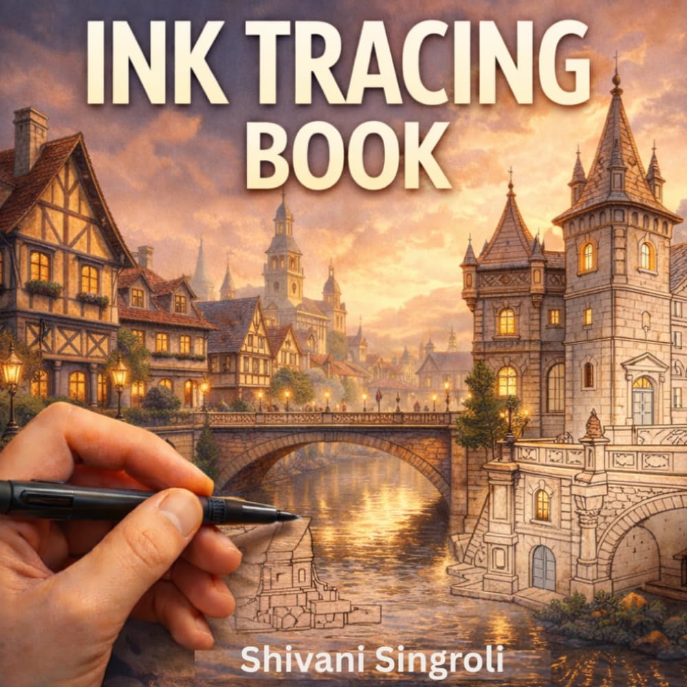 Ink Tracing Book: A Reverse Coloring Book With Architecture And Botanical Designs