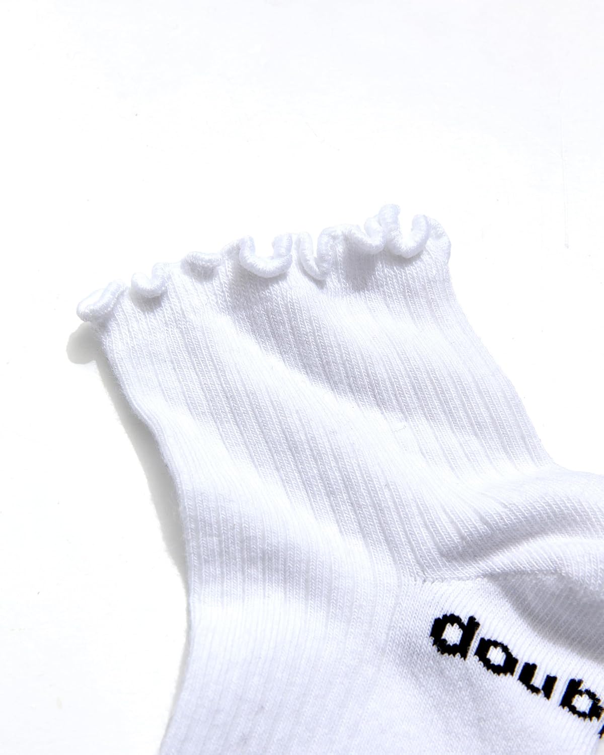doublesoul Men & Women 3 Pack Ruffle Quarter Socks; Organic Cotton