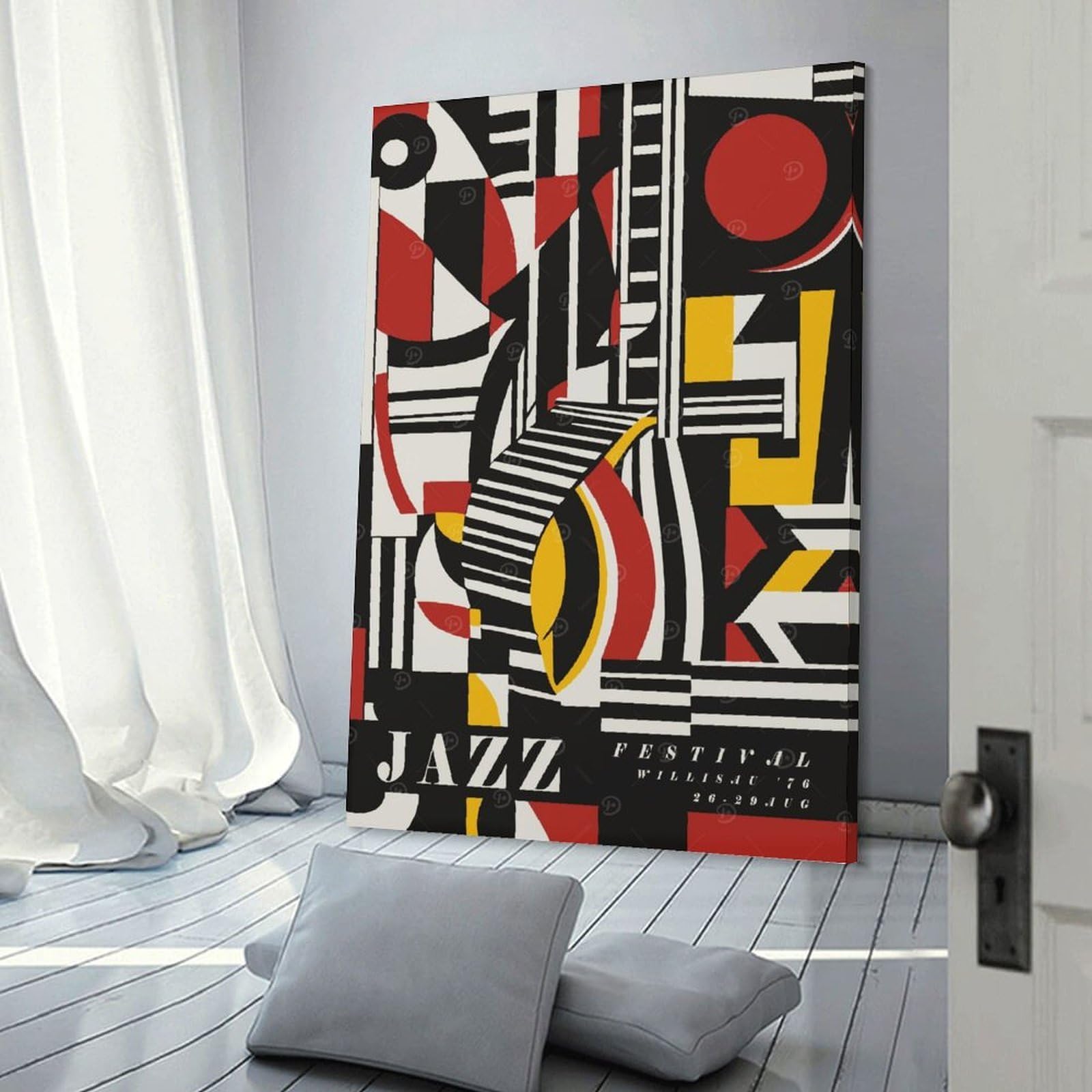 Junmoney Room Decor Wall Art Jazz Music, 20x30inch(50x75cm), for Home Lounge, Bedroom Or Reading Nook, Eye Catching Artwork for Blank Walls