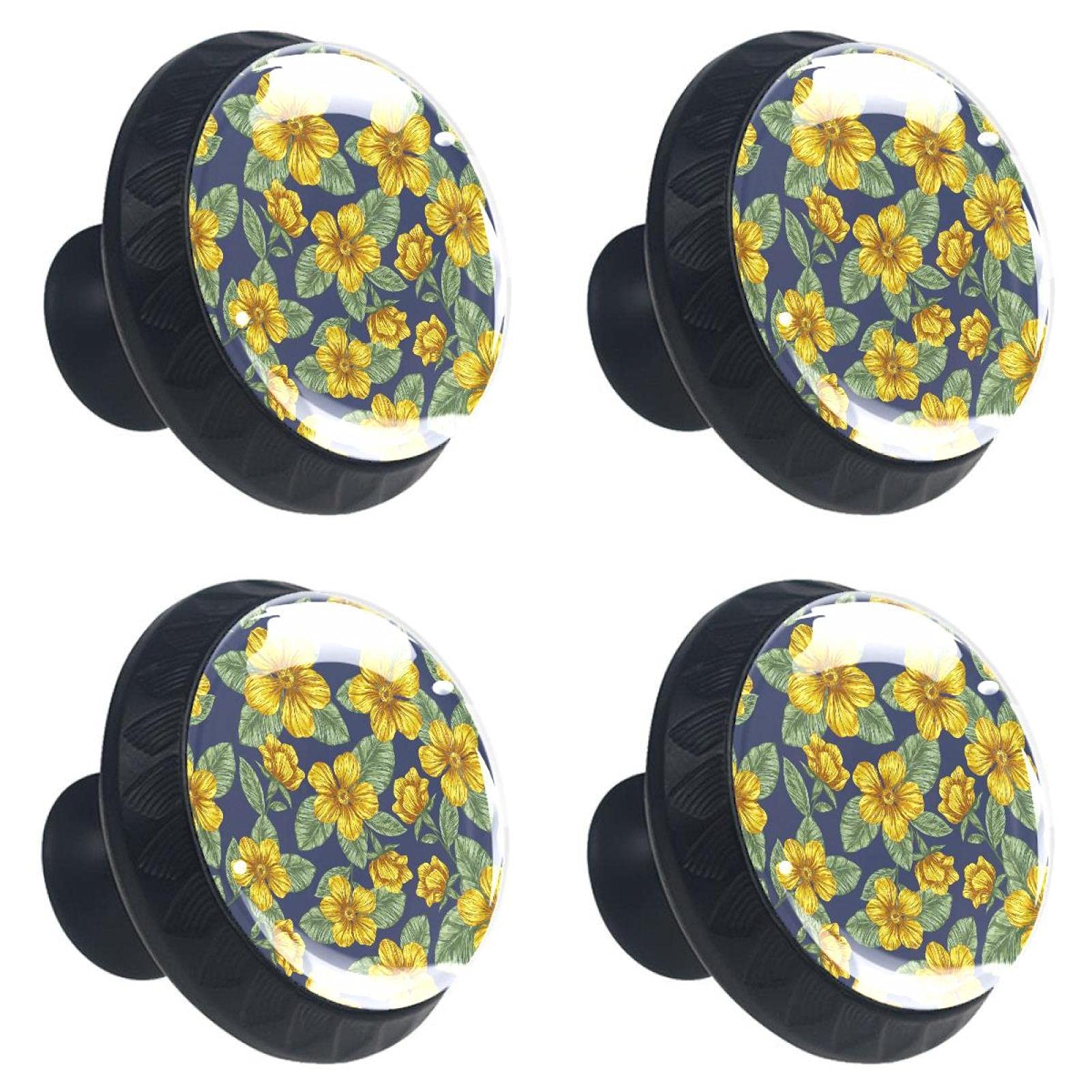 Boutons de commode fleur jaune pour relooker une cuisine ou un bureau