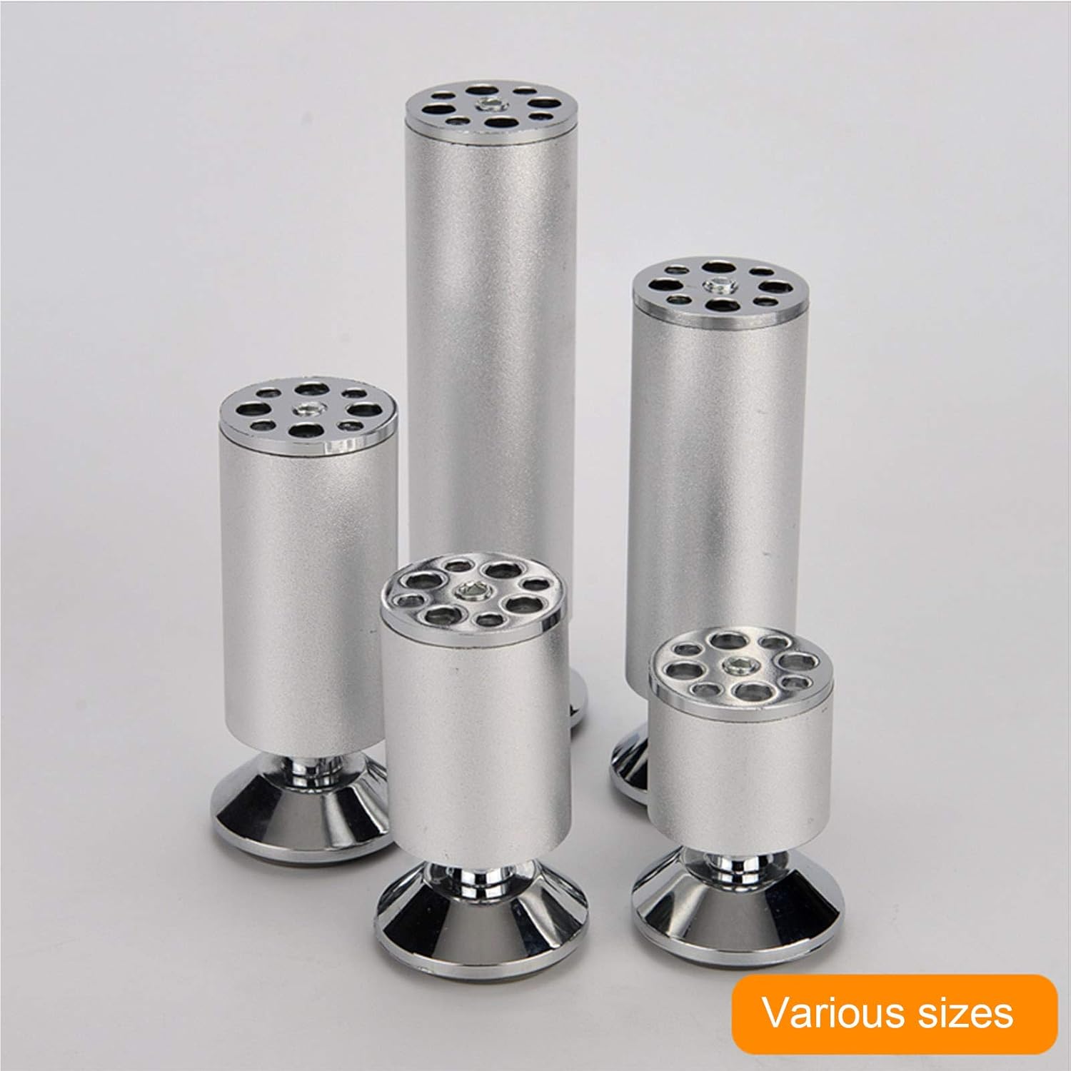Aluminum Furniture Legs,Table Legs,Sofa Legs,Adjustable 0-6Mm,Durable Replacement Legs,Built-in M8 Bolts,Load-Bearing 500KG,25cm