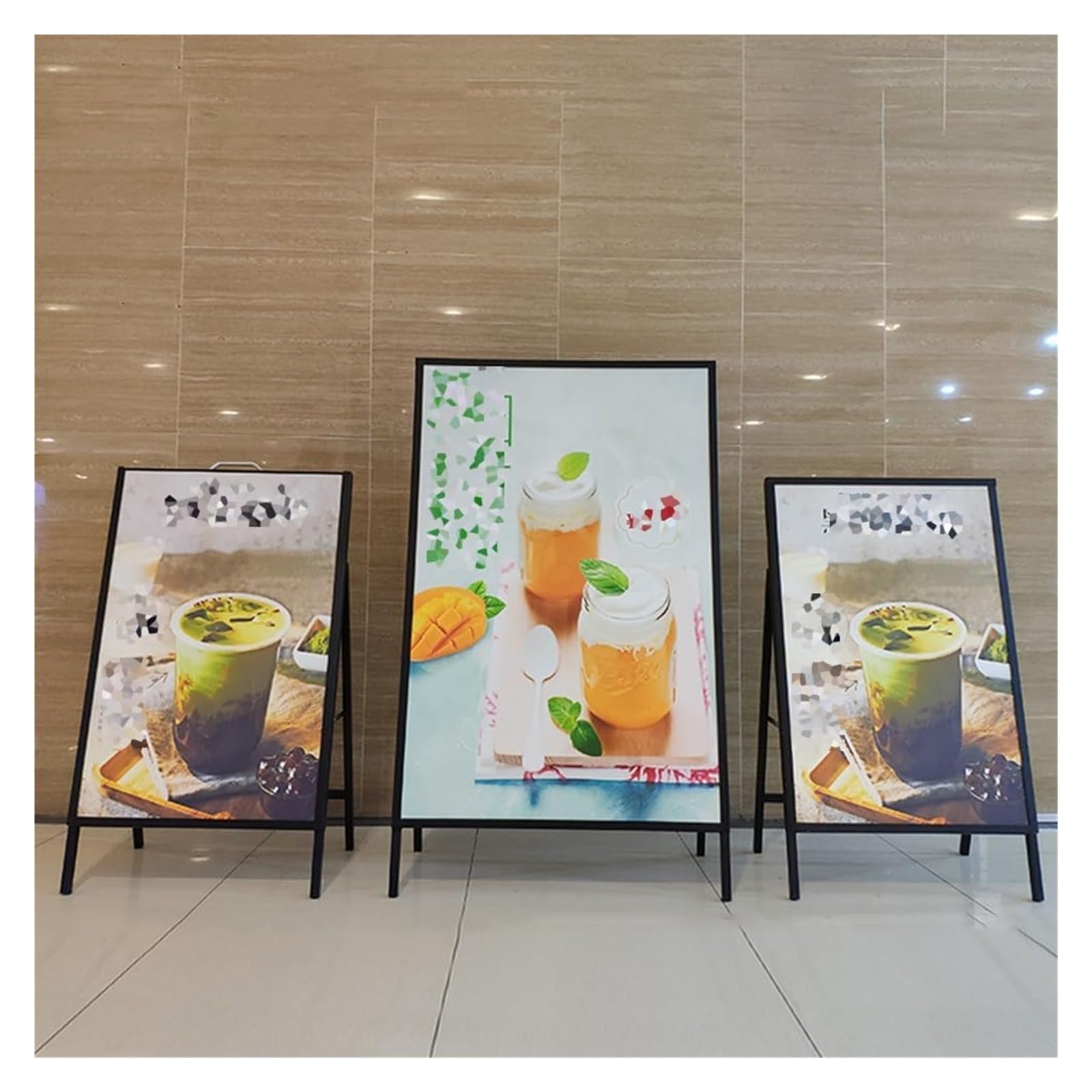 Soporte para Carteles de Exterior, Cartel publicitario de Hierro de pie con Soporte para Carteles publicitarios Plegables y de Mano para ferias comerciales y o,
