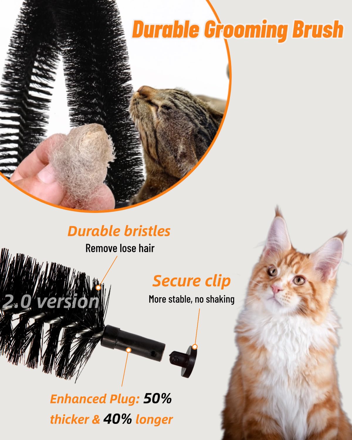 Happi N Pets The Original Cat Arch Self Groomer - Masajeador de Pelo de Gato para Aseo con Almohadilla rascadora de sisal para Gatos y Juguete de Hierba gatera, rascadores de Cara de Gato, Cepillo