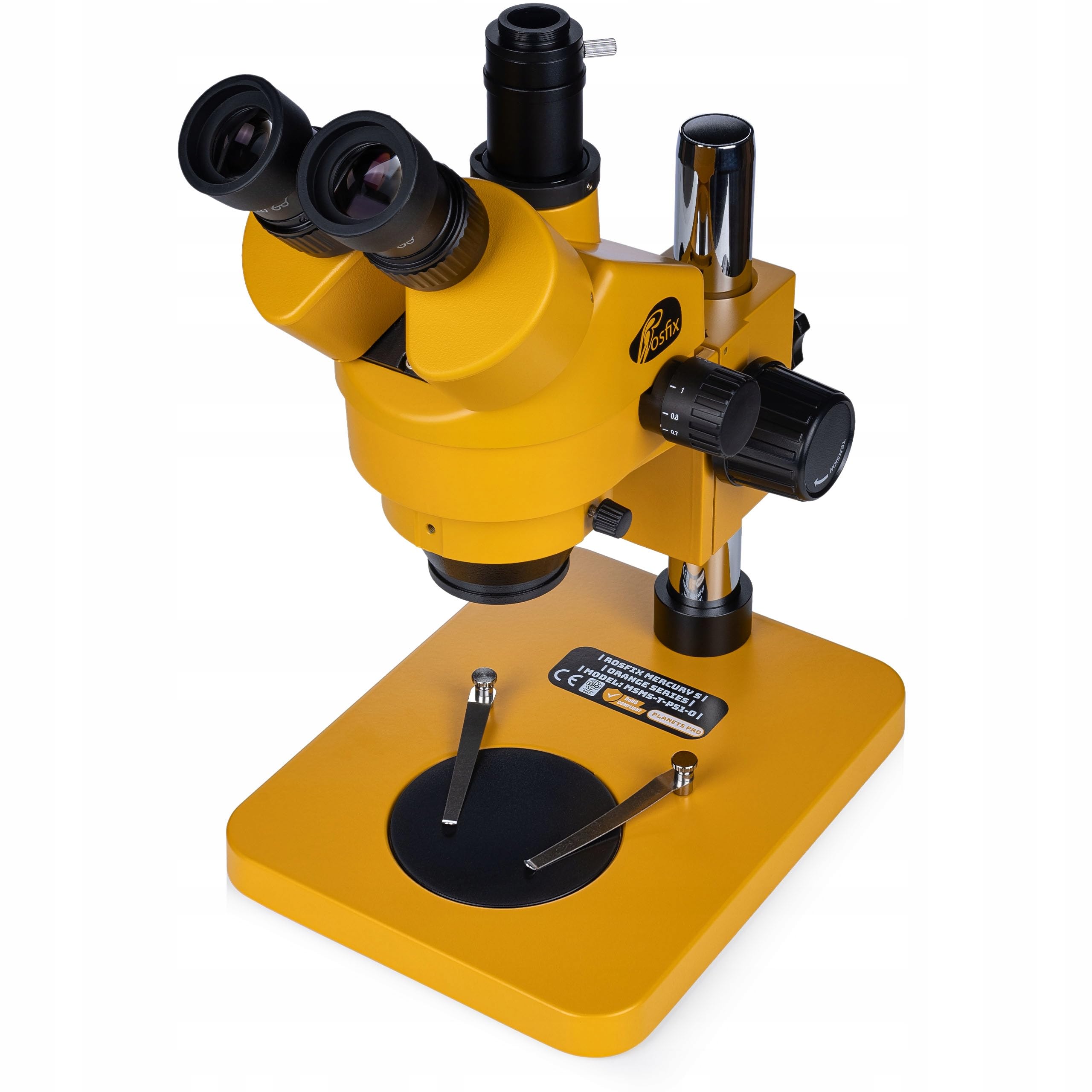 Microscopio trinocular estereoscópico Mercury S MSMS-T-PS1-O Set – 7-45x Zoom Greenough óptica WF10X/20, distancia de trabajo de 100 mm, cámara USB de 5 MP, iluminación LED de anillo, inspección de