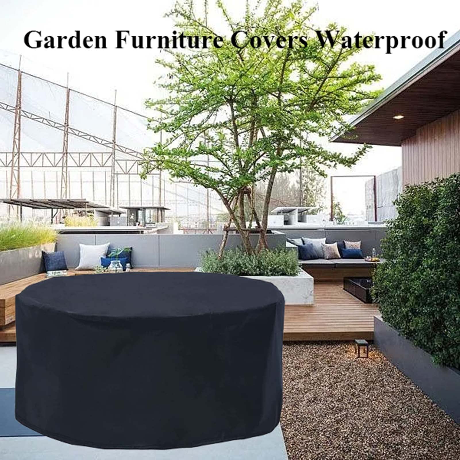 Housses de table rondes imperméables pour extérieur - 119,4 x 76,2 cm - Pour meubles de jardin - Imperméables - Très résistantes pour l'hiver, coupe-vent et anti-UV