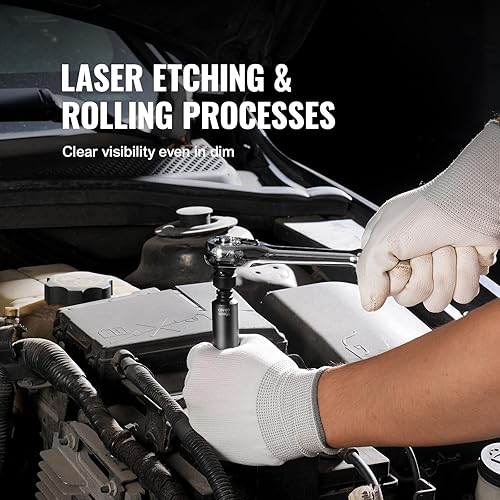 Miniatura 40 de VEVOR Juego de dados de impacto de 3/4 pulgadas, 29 piezas, enchufes de 6 puntos, construcción resistente, CR-M0, juego de llaves de vaso de 3/4