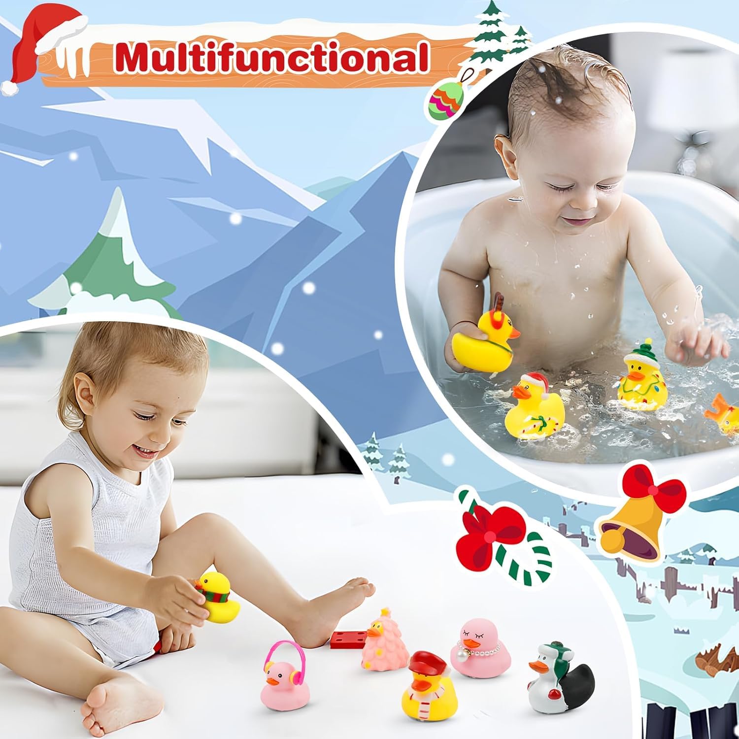 Calendario de Adviento 2025 para Niños con Patitos de Goma para el Baño, Juguetes para Niños, Niñas y Bebés, Regalos para Fiestas de Navidad y Pequeños Regalos — view 3