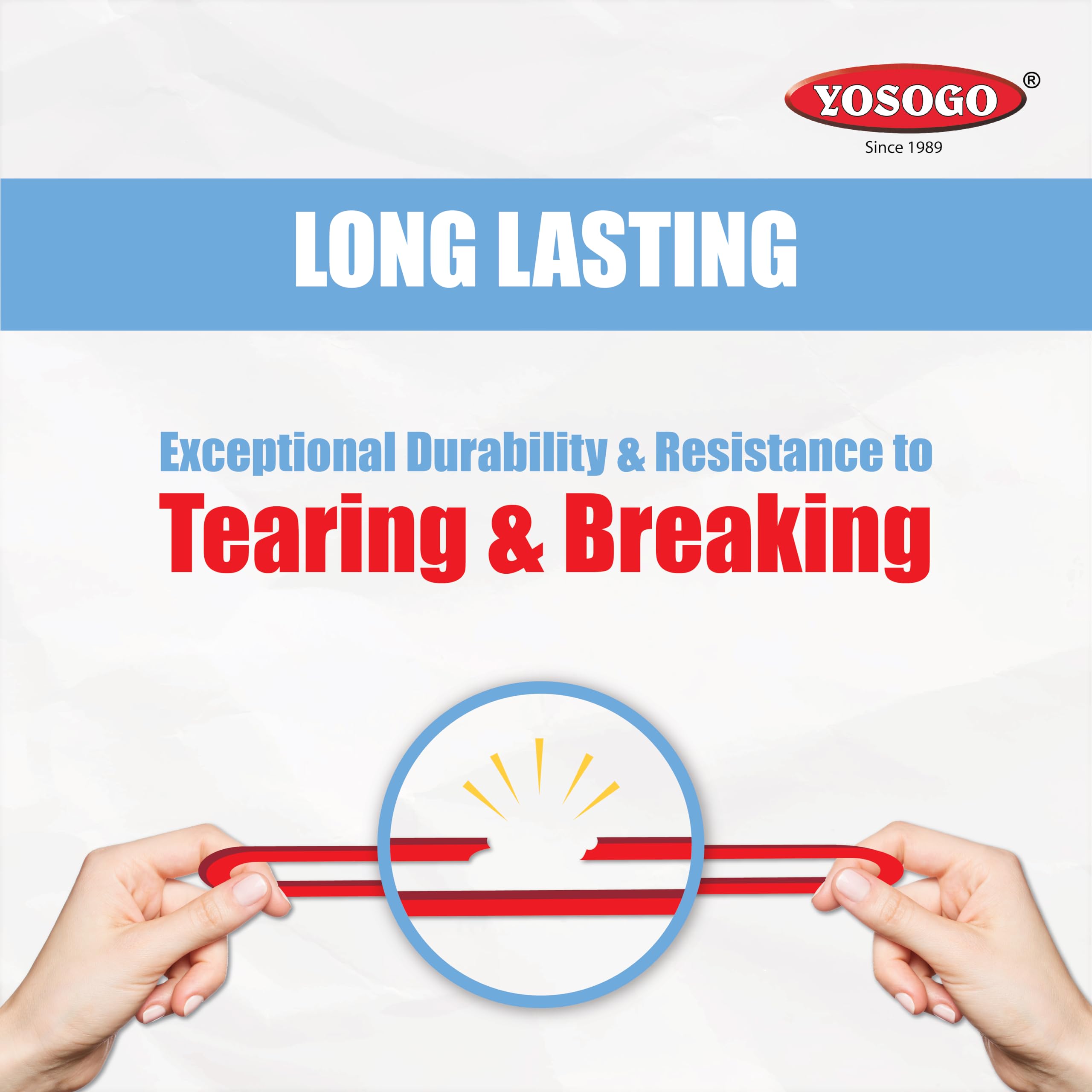 Yosogo Extra Large 8 Inch Big Postal Rubber Band Assorted Colour Heavy Duty