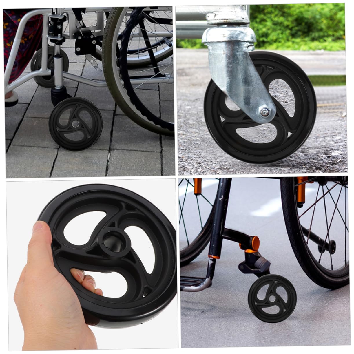 BCOATH 2pcs Heavy Duty Caster Wheels for Shopping Cart Replacement Grocery Cart Wheels Rolling Cart Wheels Shopping Basket Wheels Plastic Caster Wheels