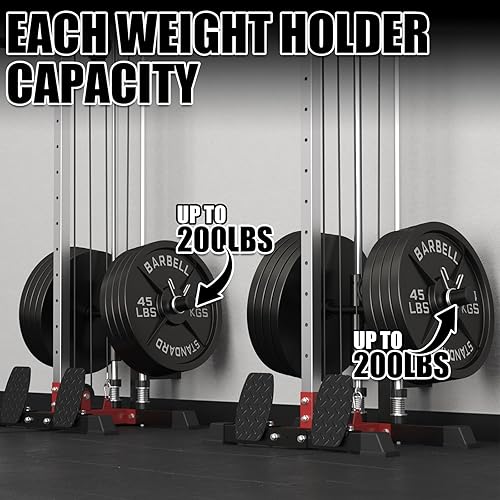 Miniatura 5 de ER KANG Máquina de cruce de cables, soporte de pared para entrenador de función, combo de estación de cable, sistema de polea doble de 18 alturas,