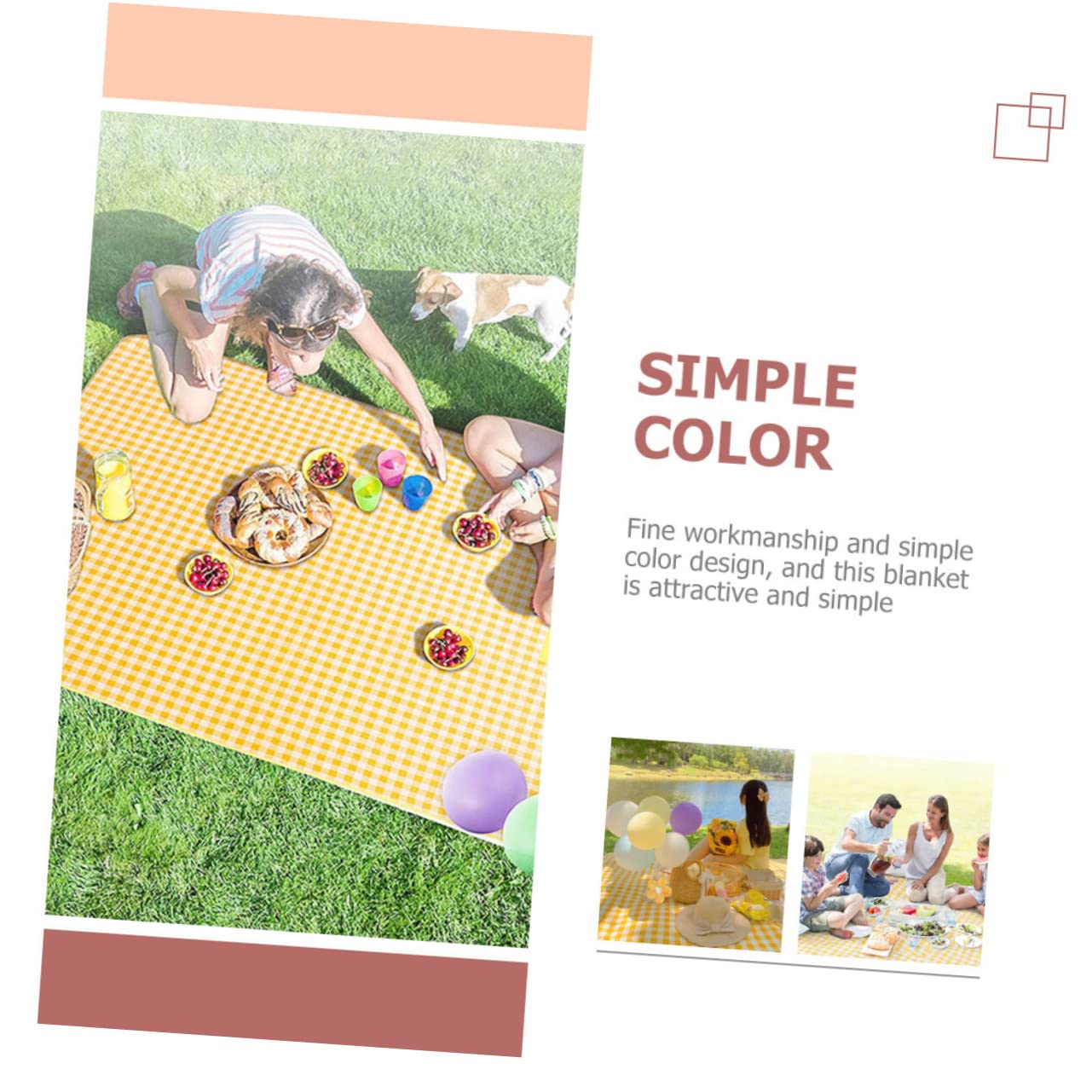 INOOMP Materassino da Spiaggia Spesso Design Colorato Portatile per Picnic, Campeggio e attività Outdoor