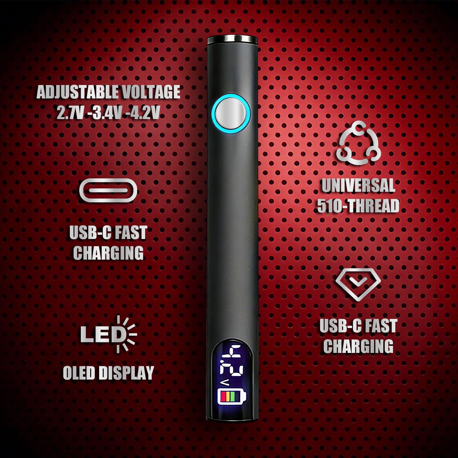 Bolígrafo de soldadura de rosca 510, juego de bolígrafos de soldadura de alambre recargable portátil con pantalla LED, adecuado para reparación de electrodomésticos, reparación de componentes