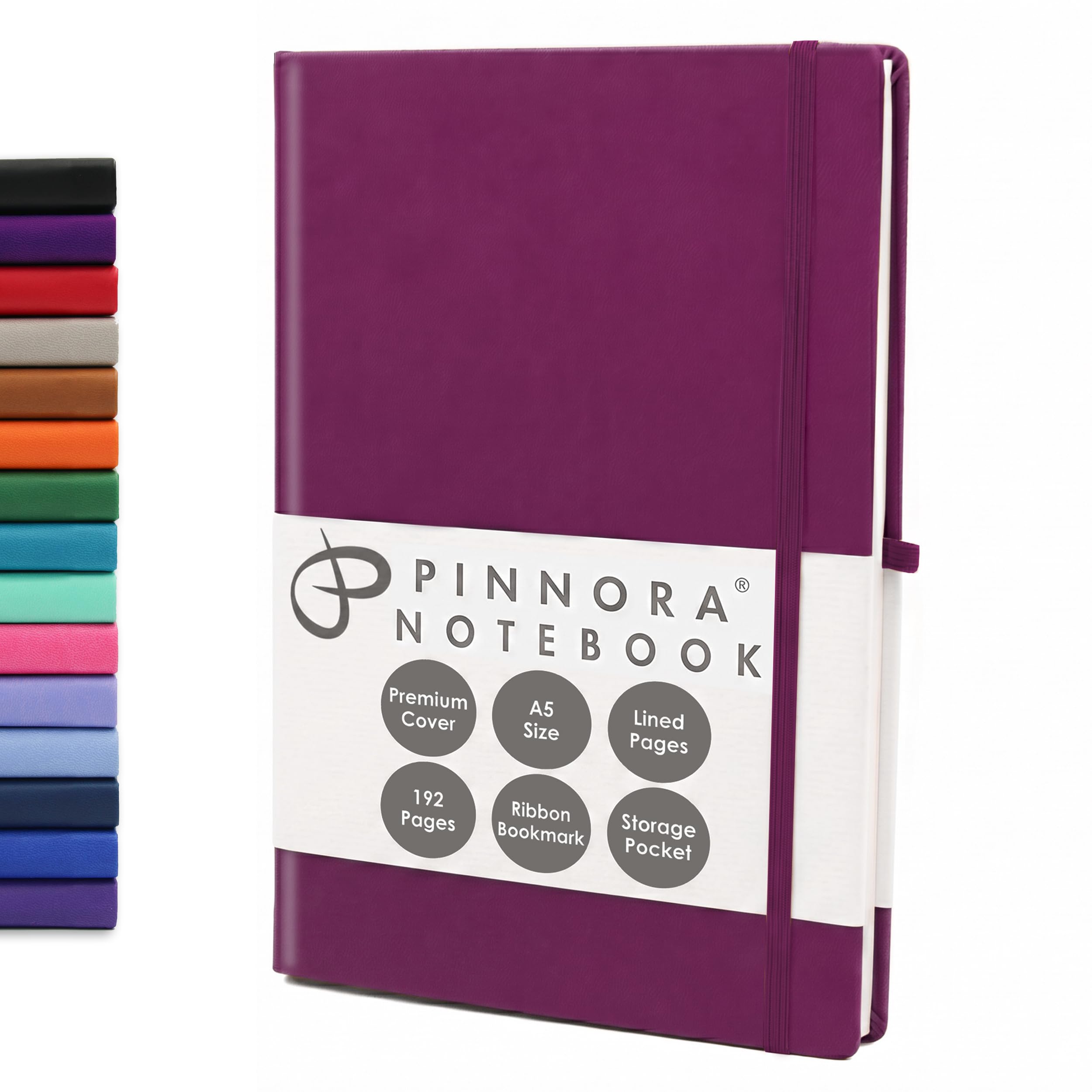Pinnora Burgundy A5 Notebook – Lined Everyday Journal Notebook & Monthly Planner with 192 Pages, Notebooks for School, Office & Travel, Durable Cover, Smooth Paper, Ideal A5 Lined Notebooks — image 1