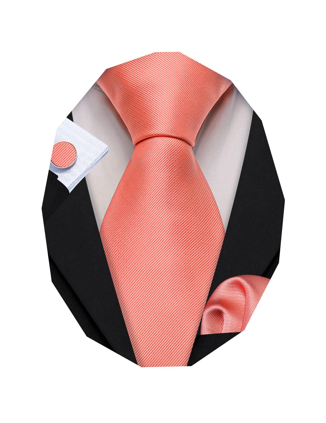 Barry.Wang Plaid Ties Checkered Mens Silk Necktie Handkerchief Cufflinks