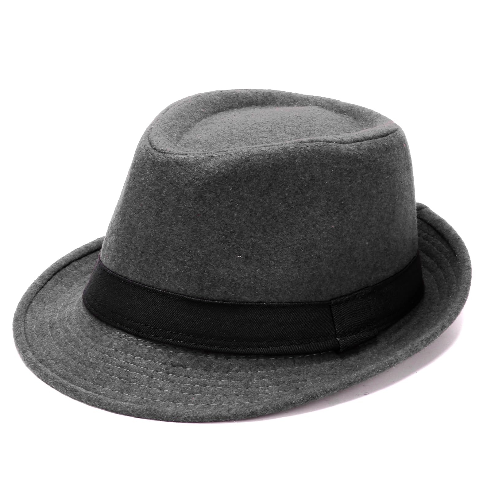 Ultrafun Fedora Hats for Men Women Classic Short Brim Felt Manhatta Fedora Hat with Feathers Band