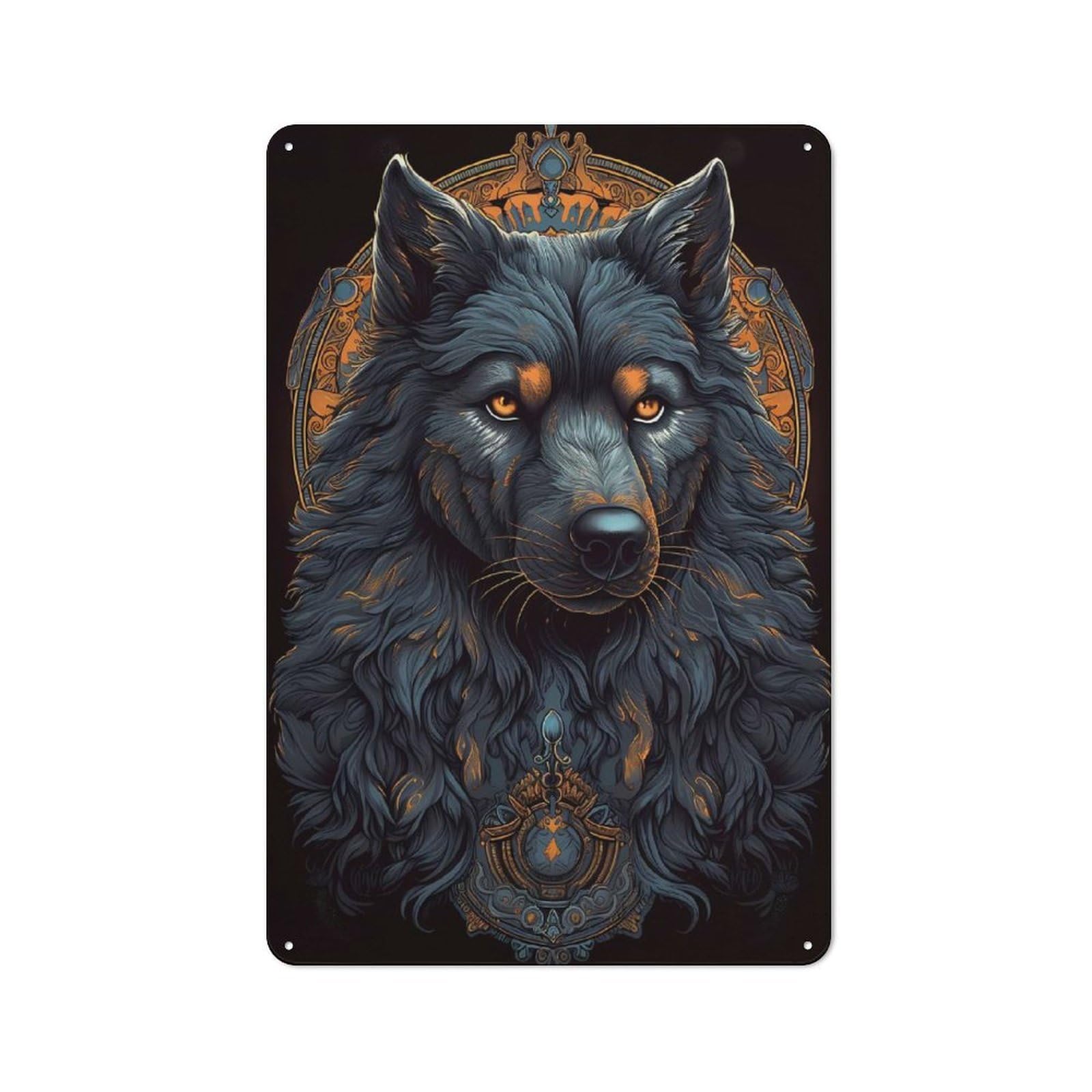 Junmoney Style-5 30X20cm Vintage Metal Sign With Alaskan Malamute Dog For Studio Or Craft Room, For Vintage Wall Decor Fans, For Metal Sign Collectors