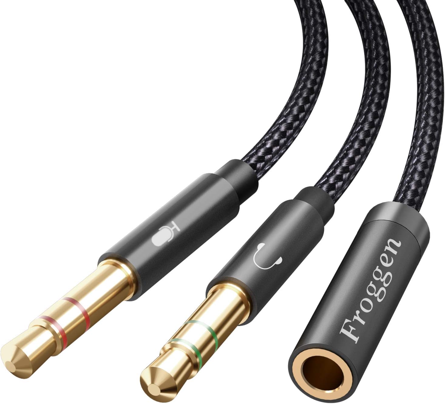 Headphone Splitter for Computer, 3.5mm Female to 2 Dual 3