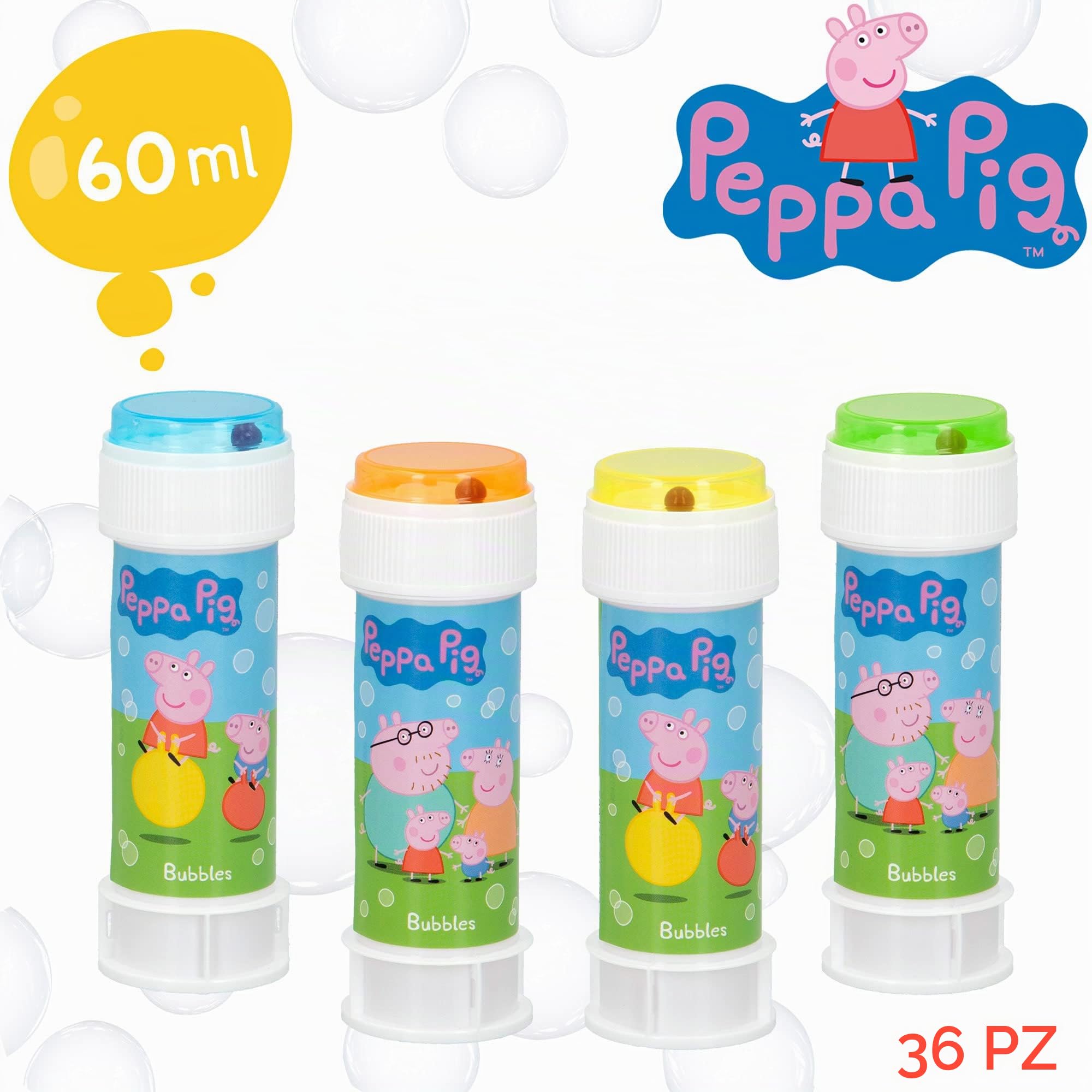 Dulcop Espositore da 36 Tubi Bolle di Sapone Peppa Pig