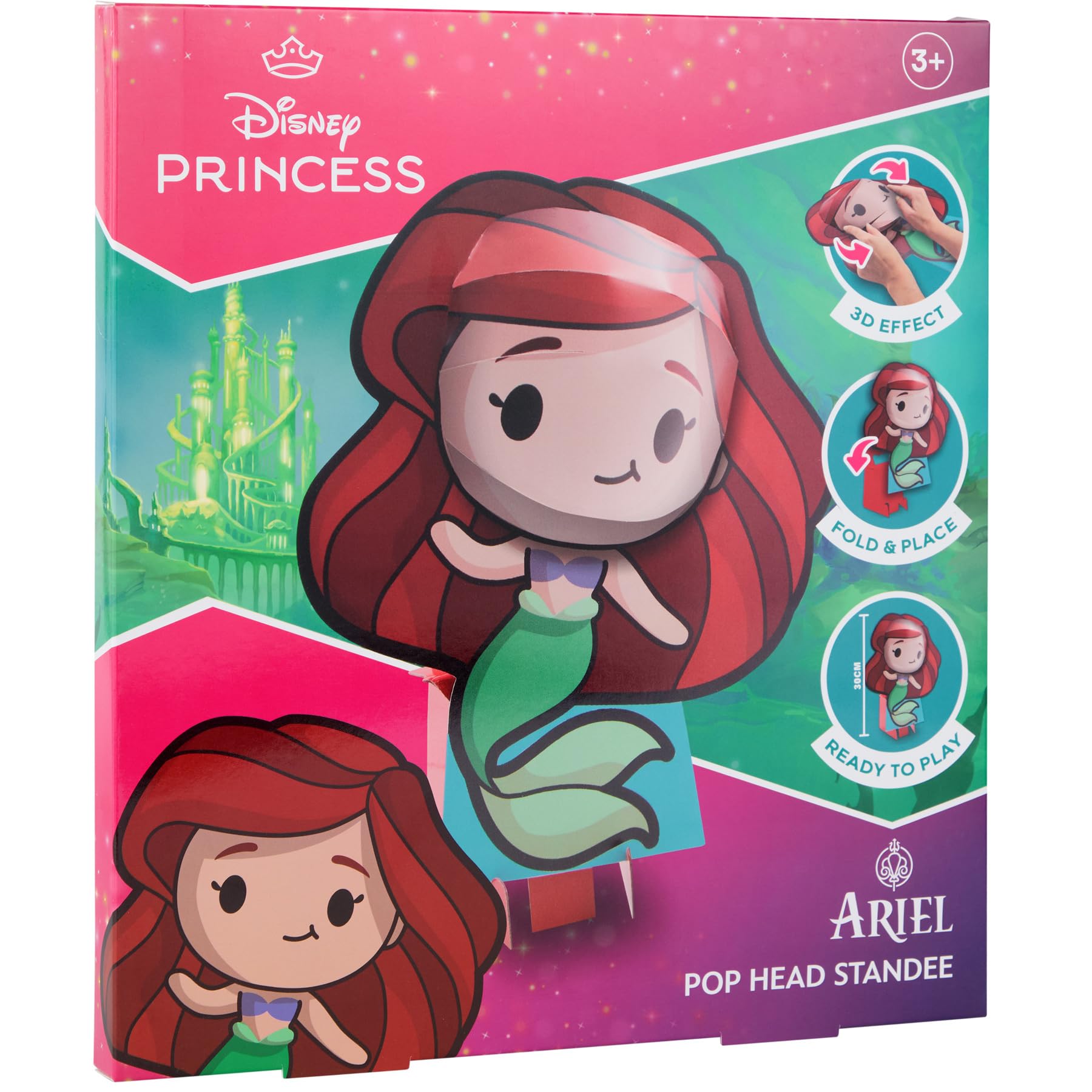 Disney Princess Belle Figure - 3D Pop Head 20 cm - Beauty and The Beast - Collectible Figure - Toy Gift Idea (DPB24335) (Ariel) - Image 3